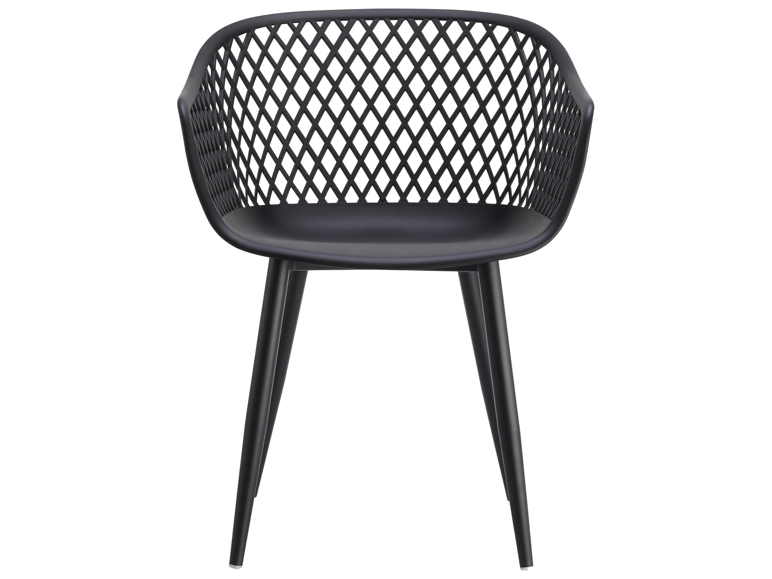 Moe's Home Outdoor Piazza Black Arm Dining Chair - Set of Two