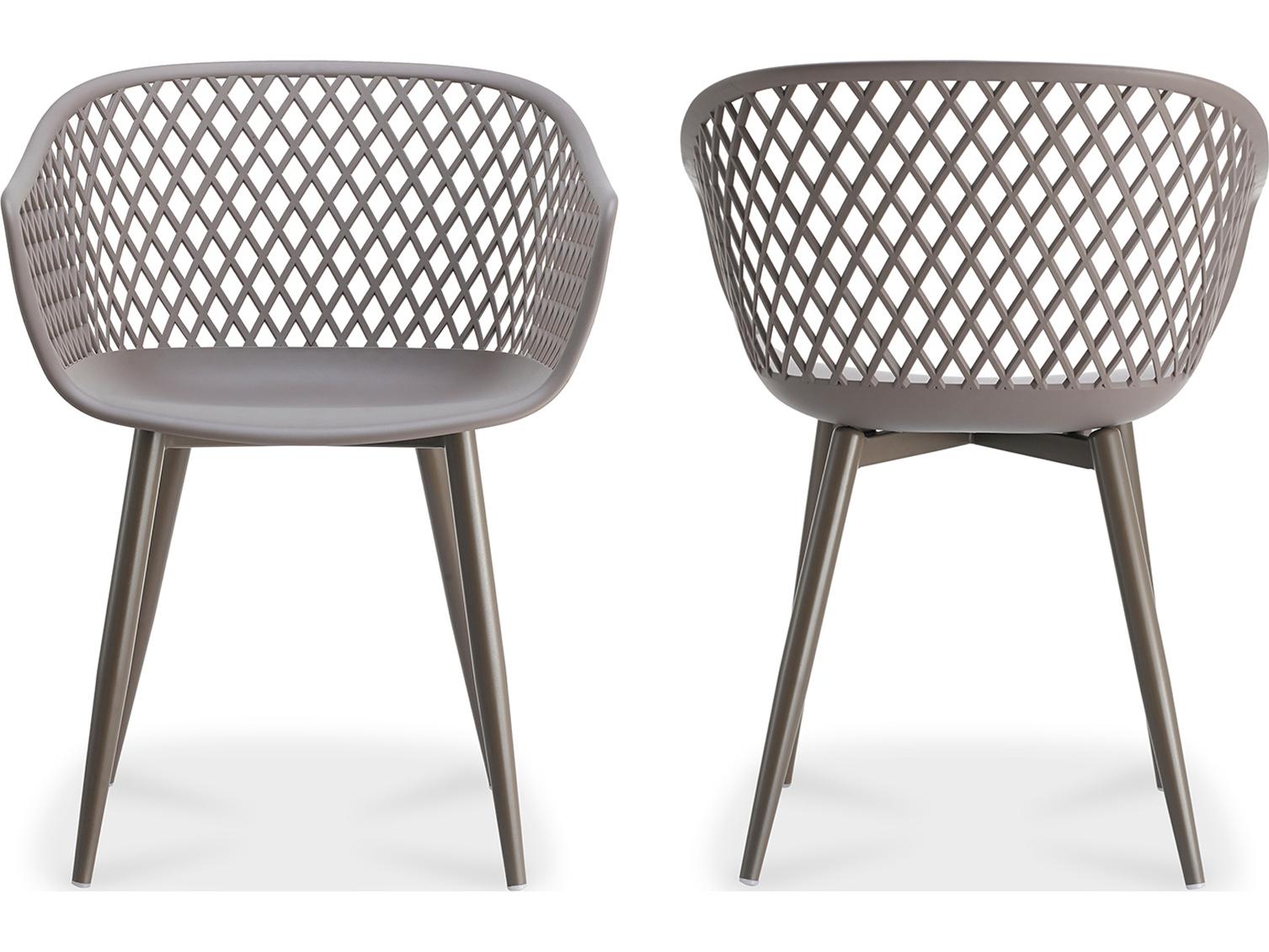 Moe's Home Outdoor Piazza Grey Arm Dining Chair - Set of Two