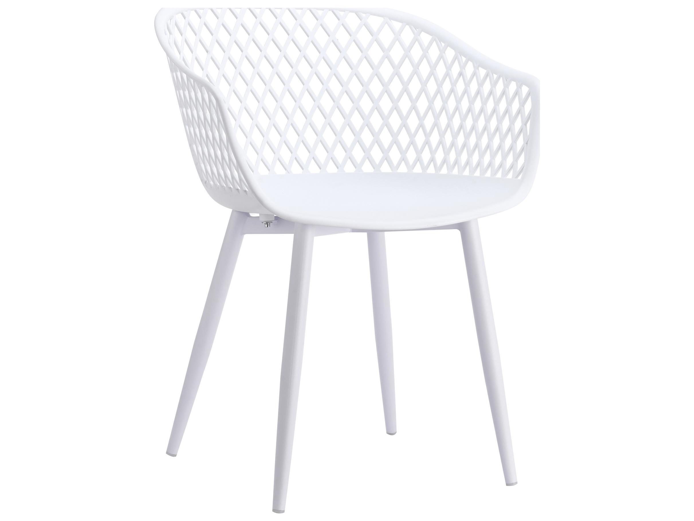 Moe's Home Outdoor Piazza White Arm Dining Chair - Set of Two