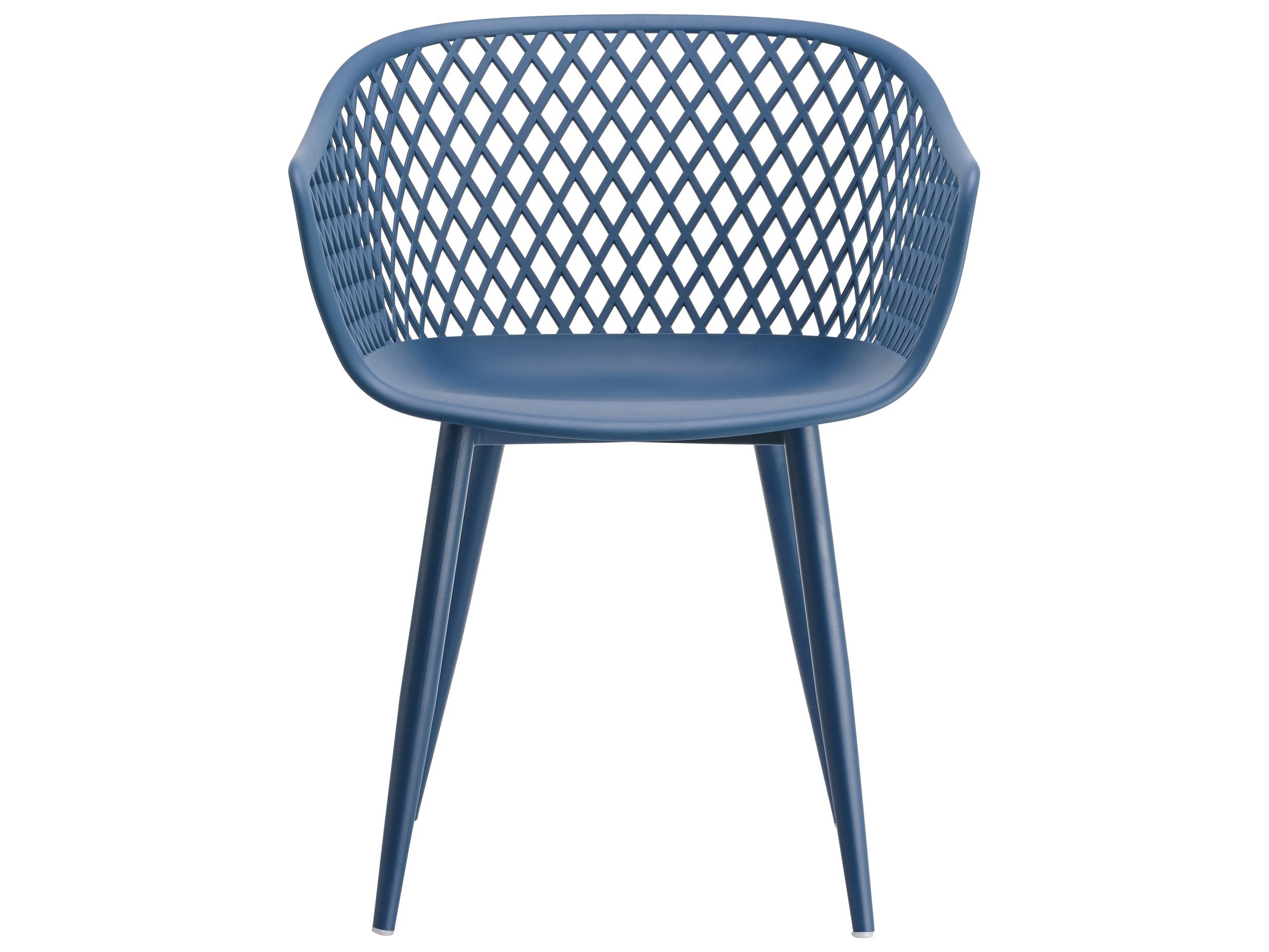 Moe's Home Outdoor Piazza Blue Arm Dining Chair - Set of Two