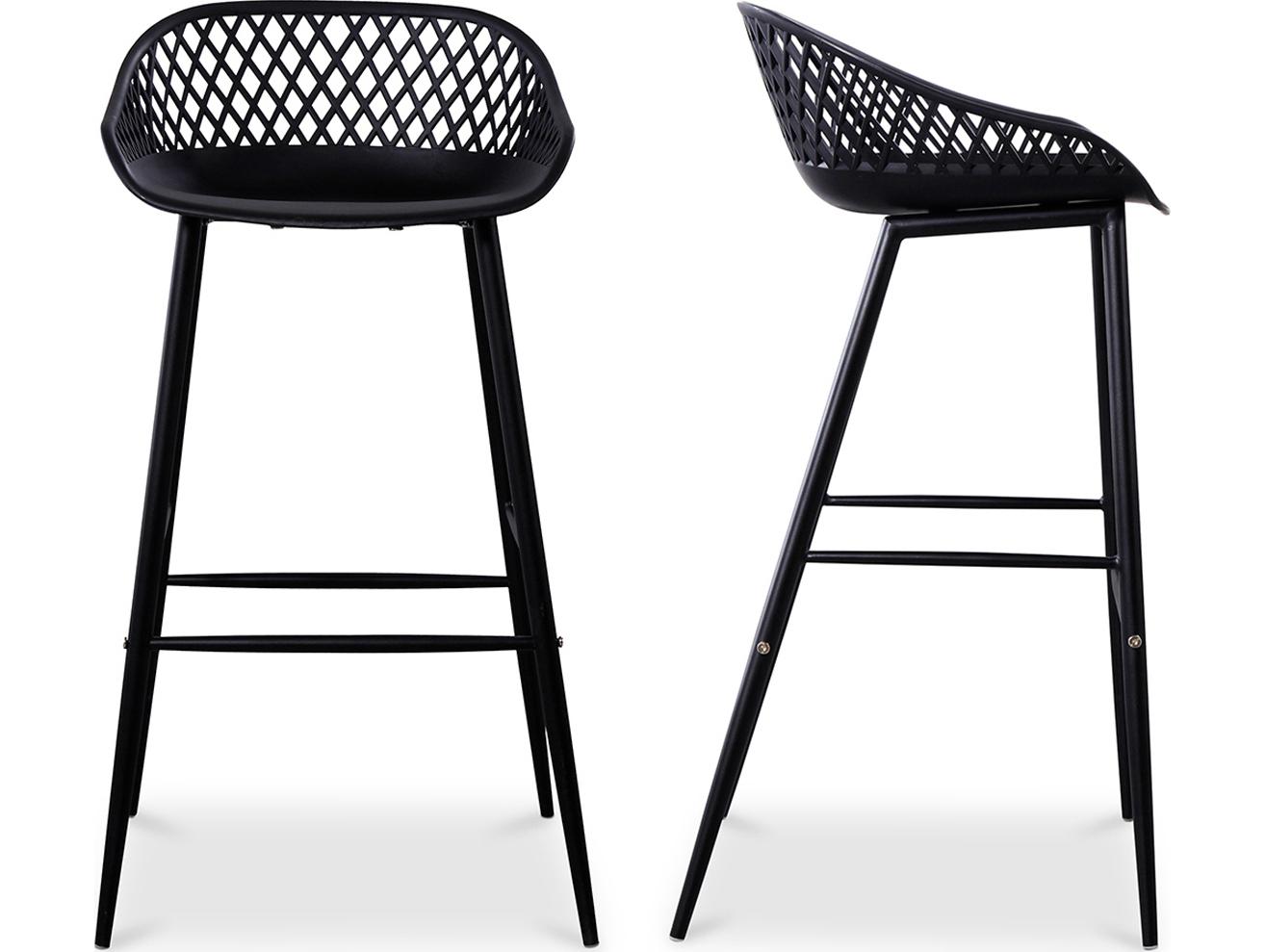 Moe's Home Outdoor Piazza Outdoor Bar Stool Black - Set of Two