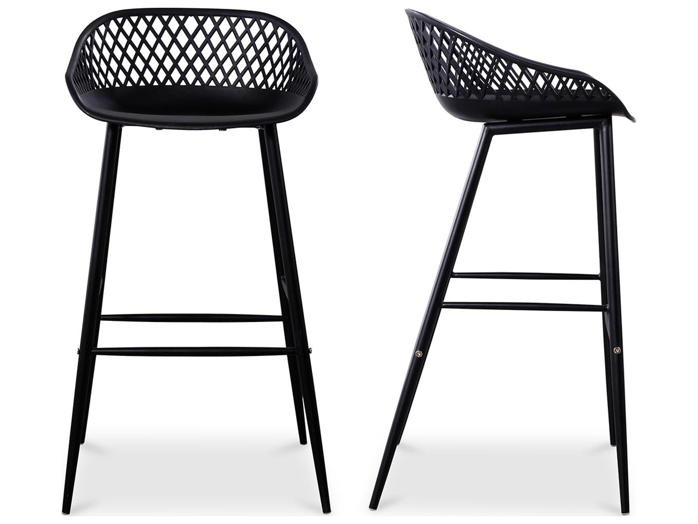 Moe's Home Outdoor Piazza Outdoor Bar Stool Black - Set of Two