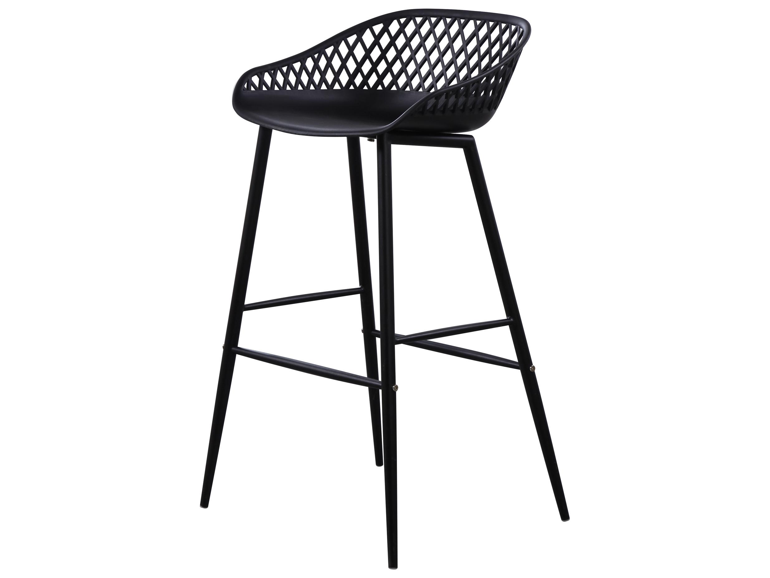 Moe's Home Outdoor Piazza Outdoor Bar Stool Black - Set of Two