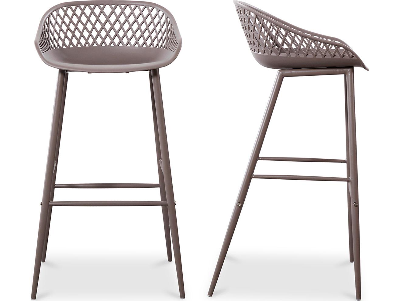 Moe's Home Outdoor Piazza Outdoor Bar Stool Grey - Set of Two
