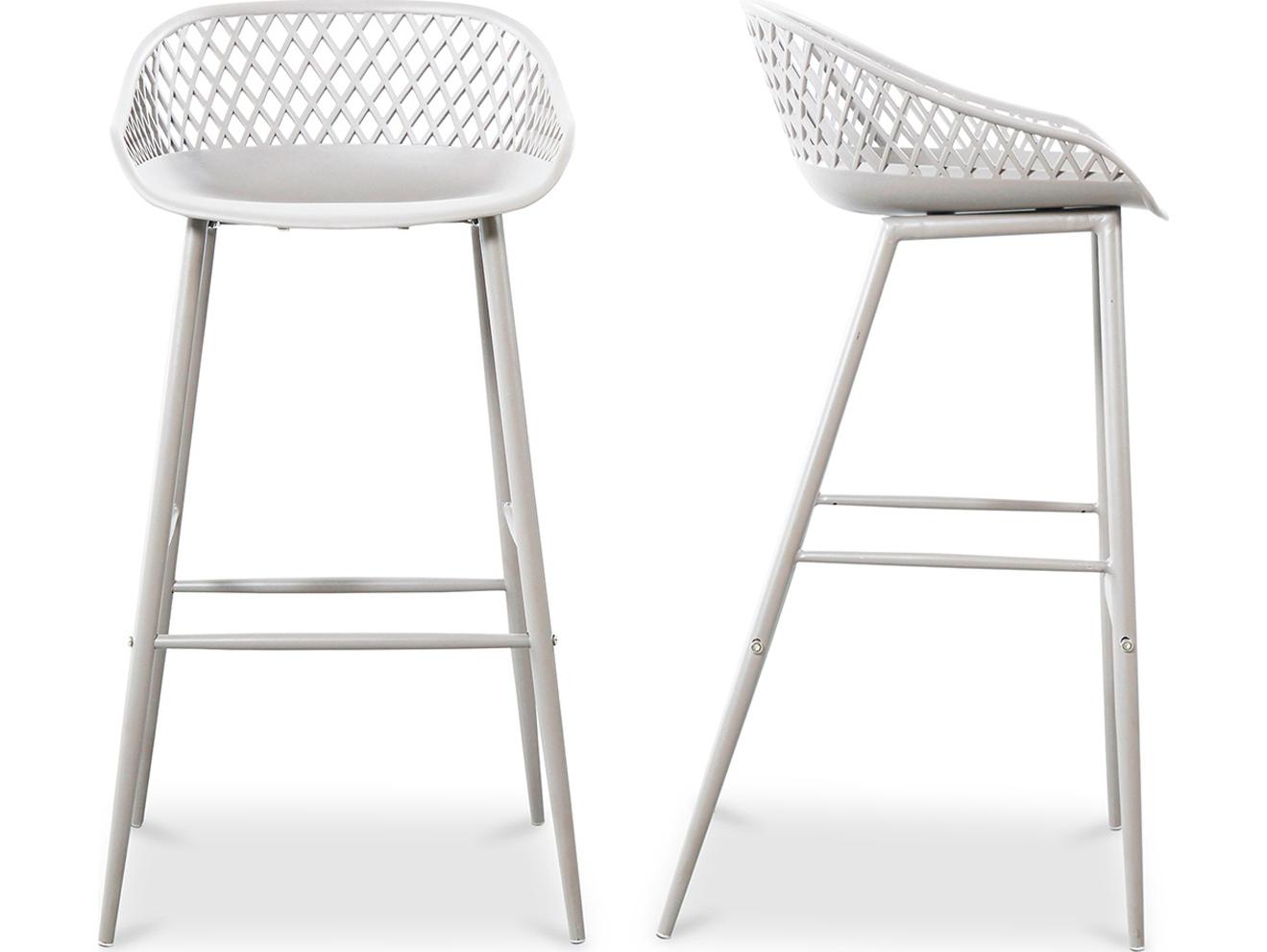 Moe's Home Outdoor Piazza White Arm Bar Stool - Set of Two