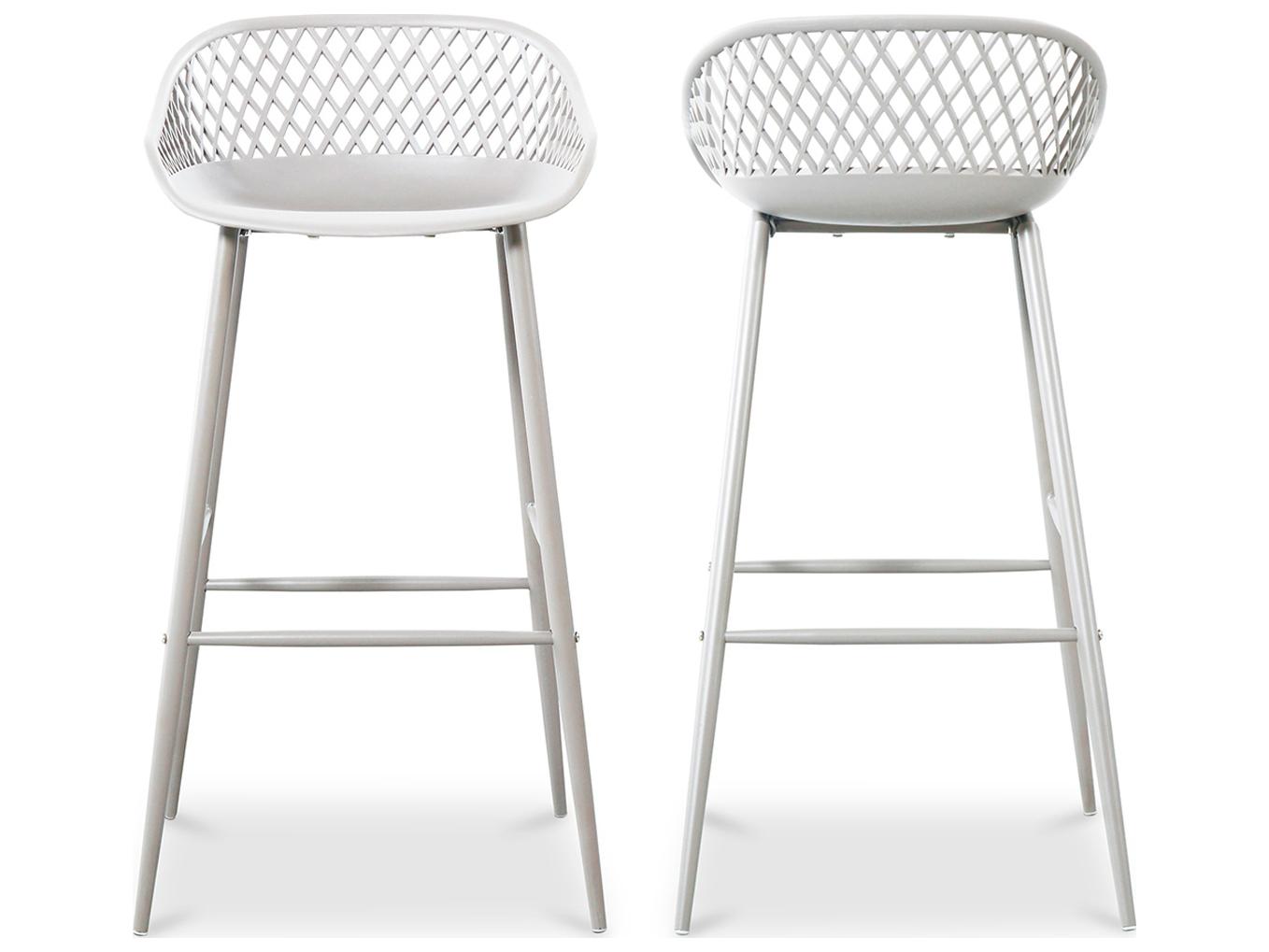 Moe's Home Outdoor Piazza White Arm Bar Stool - Set of Two