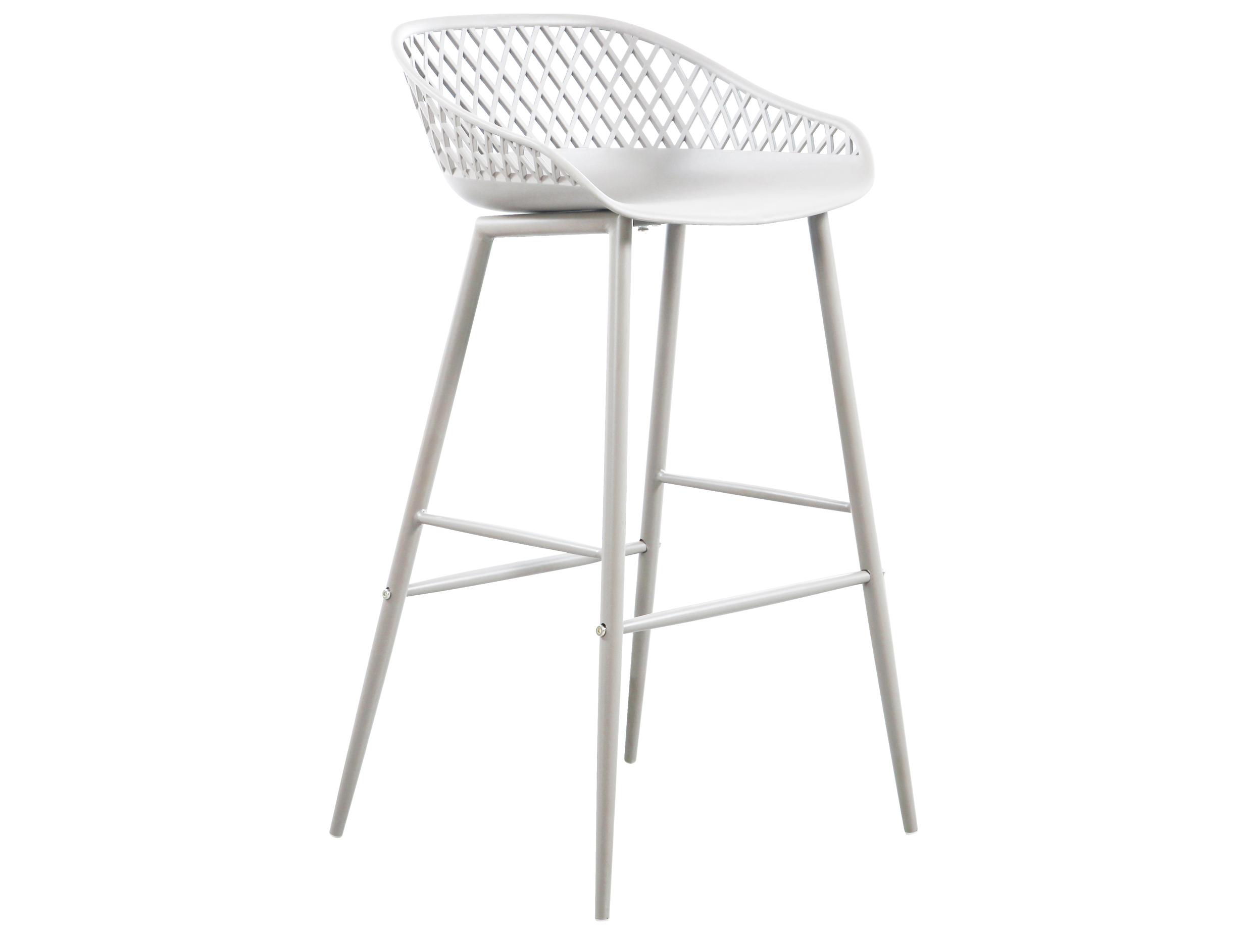 Moe's Home Outdoor Piazza White Arm Bar Stool - Set of Two