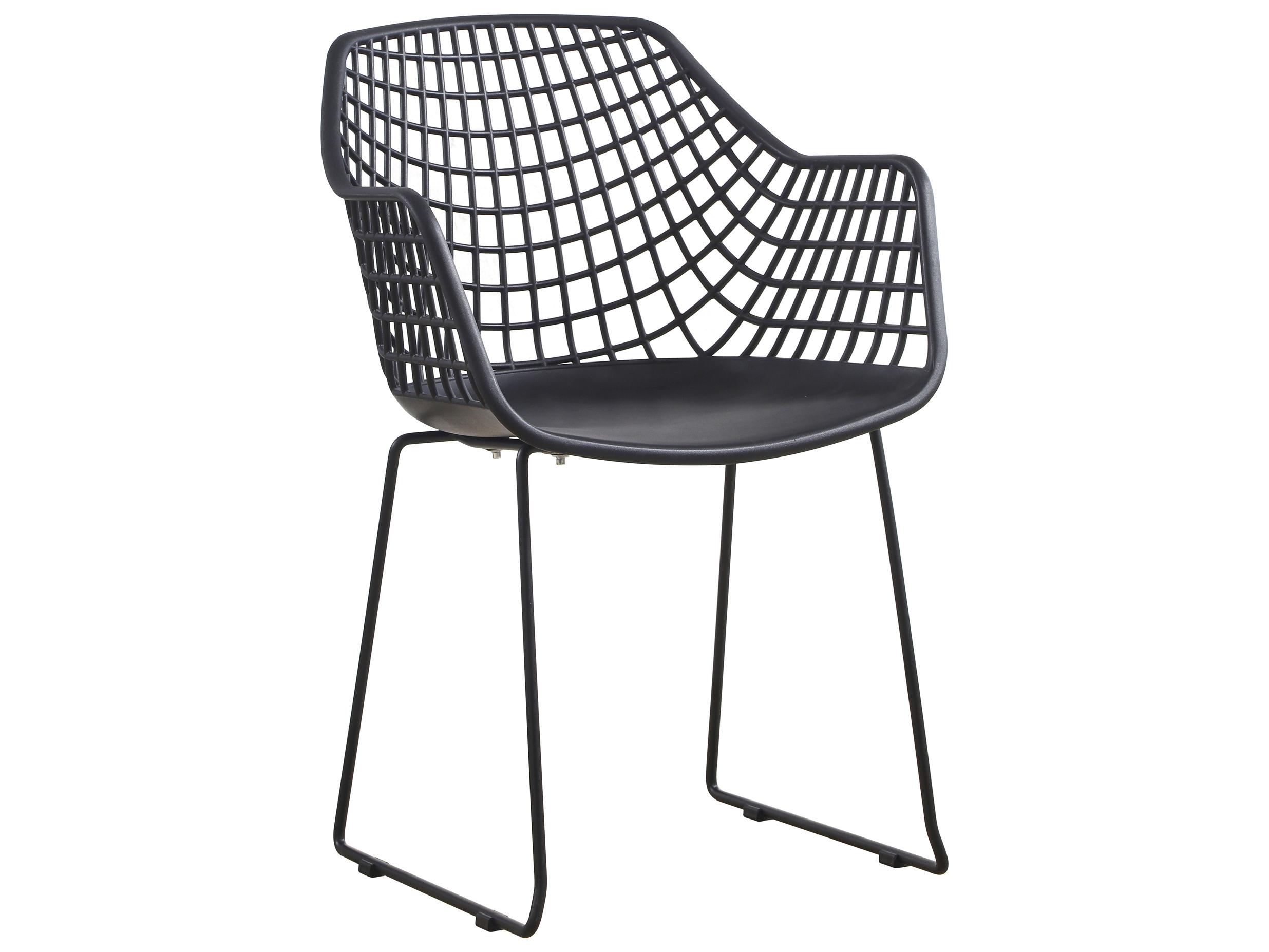 Moe's Home Outdoor Honolulu Black Arm Dining Chair - Set of Two