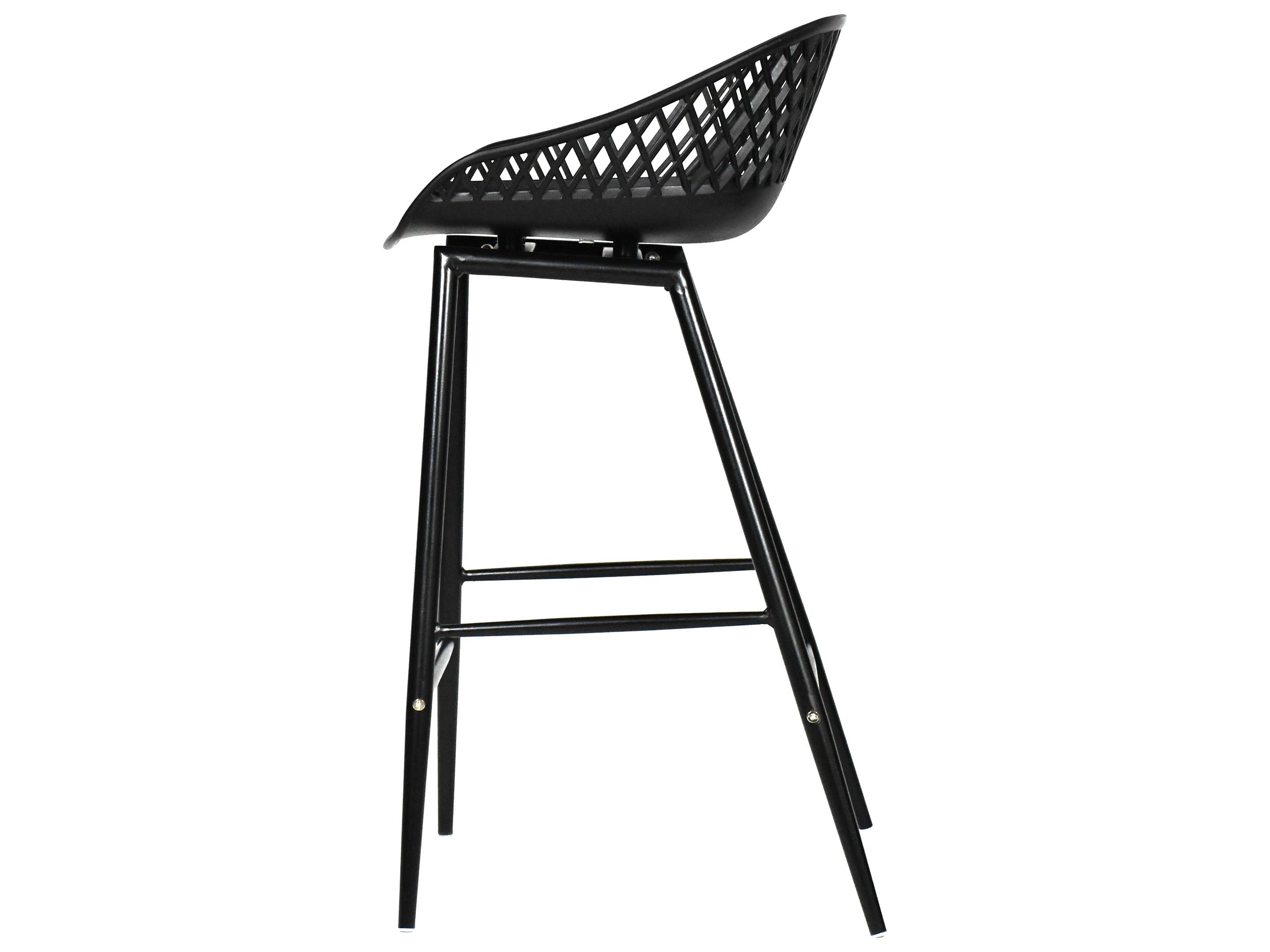 Moe's Home Outdoor Black Recycled Plastic Steel Counter Stool - Set of Two
