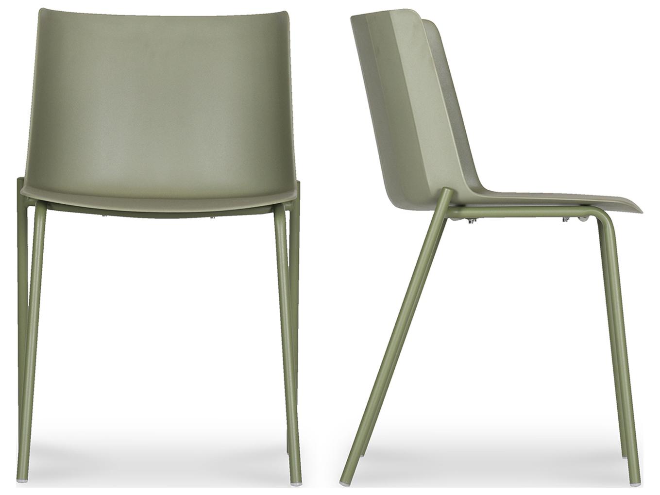 Moe's Home Outdoor Green Polypropylene Dining Chair - Set of Two