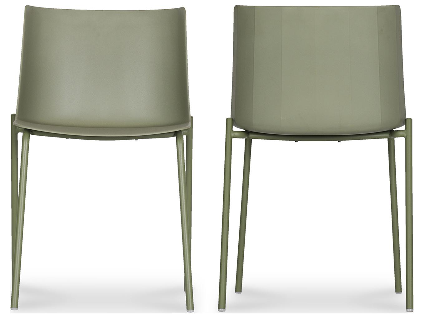 Moe's Home Outdoor Green Polypropylene Dining Chair - Set of Two