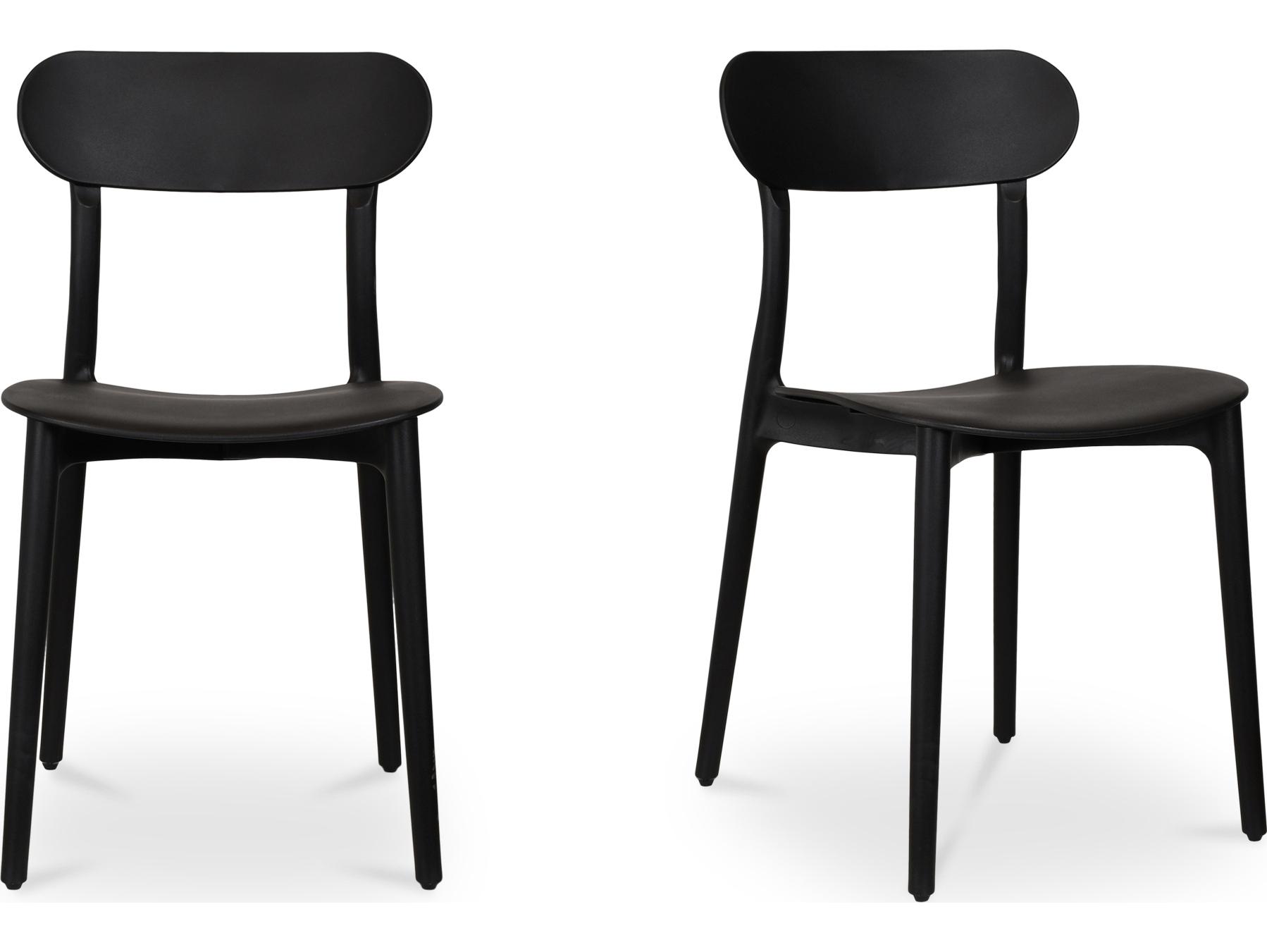 Moe's Home Outdoor Kent Black Dining Chair - Set of Two