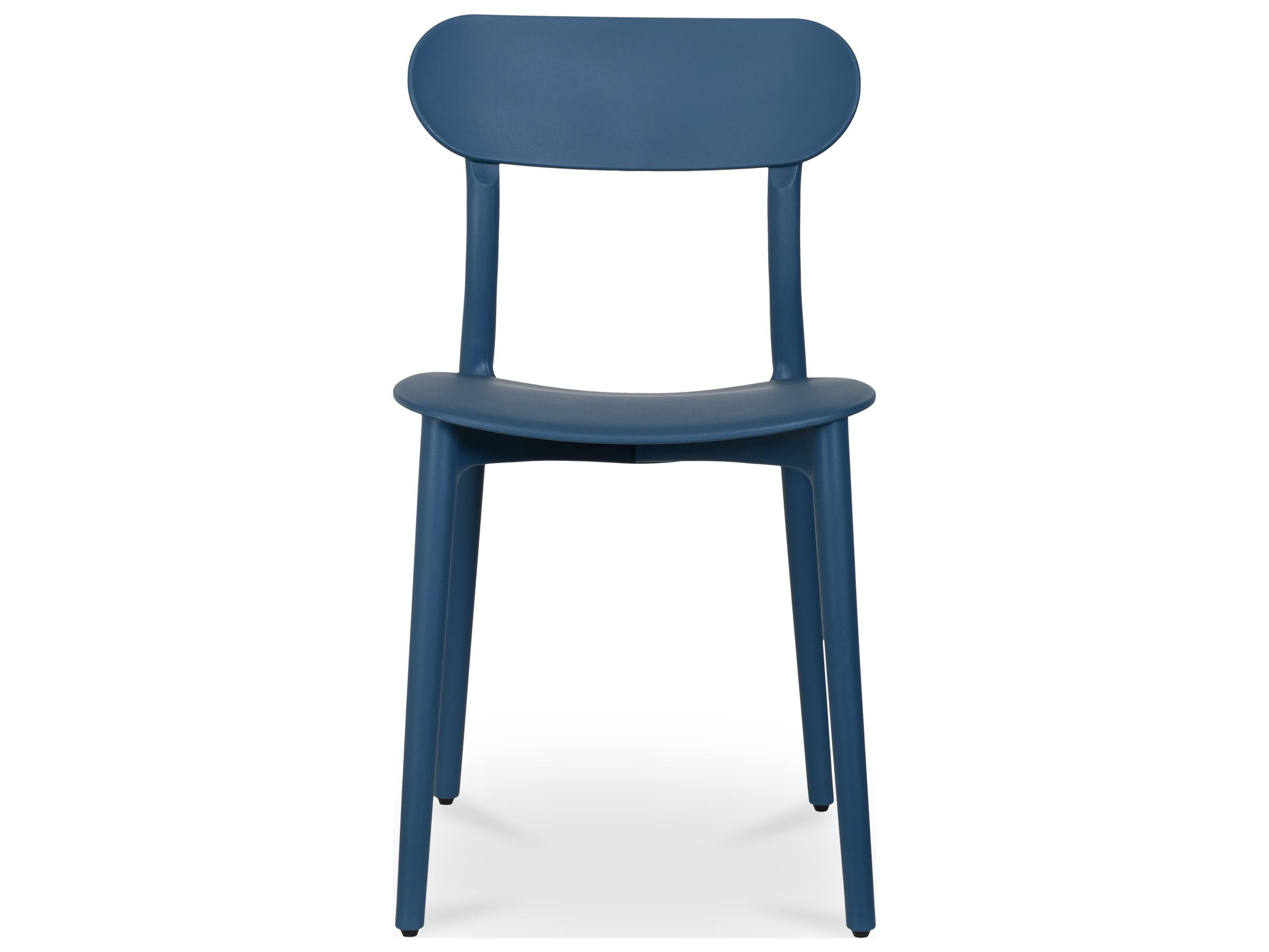 Moe's Home Outdoor Kent 20.5"W Dining Chair Navy - Set of Two