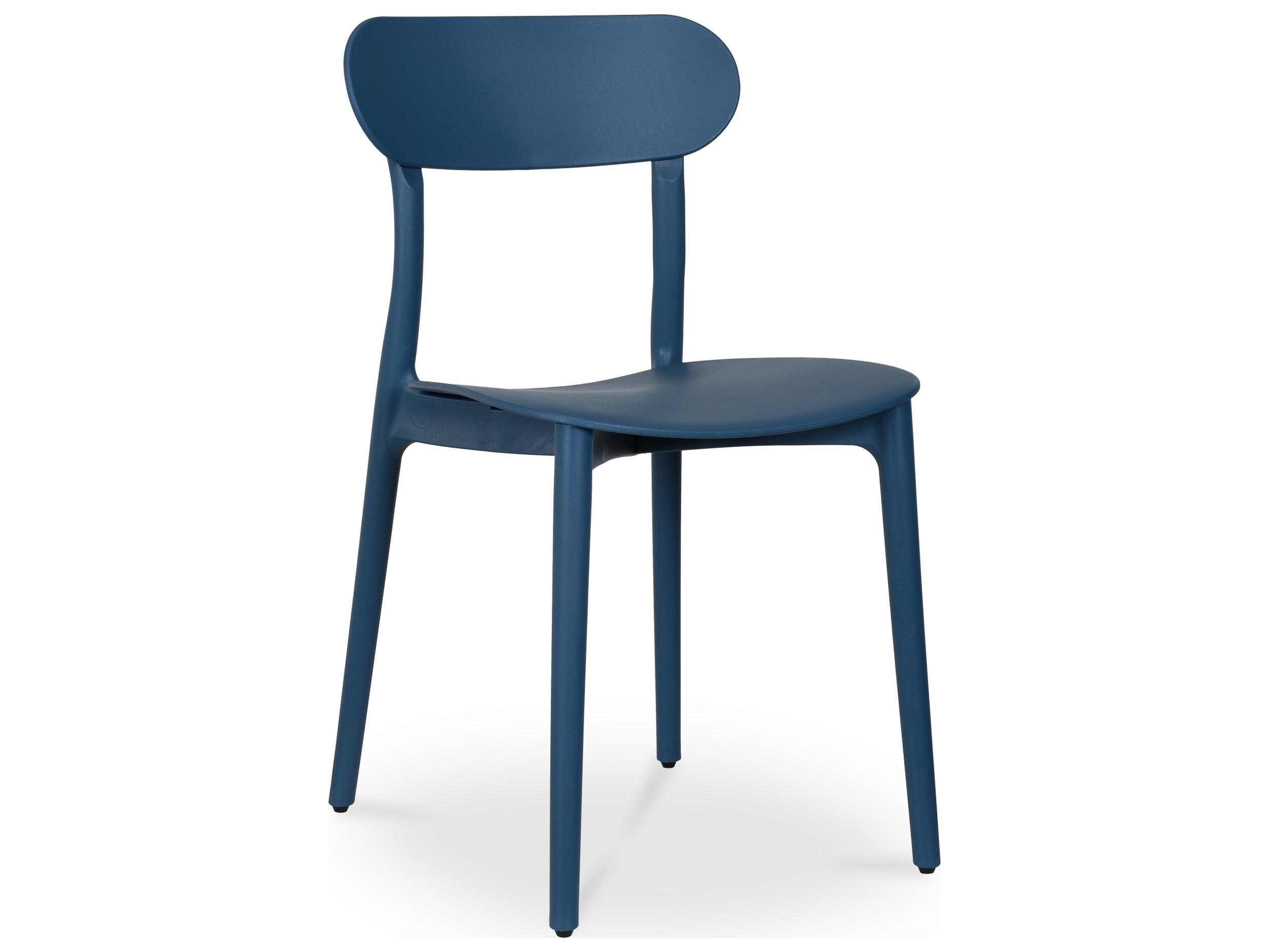 Moe's Home Outdoor Kent 20.5"W Dining Chair Navy - Set of Two