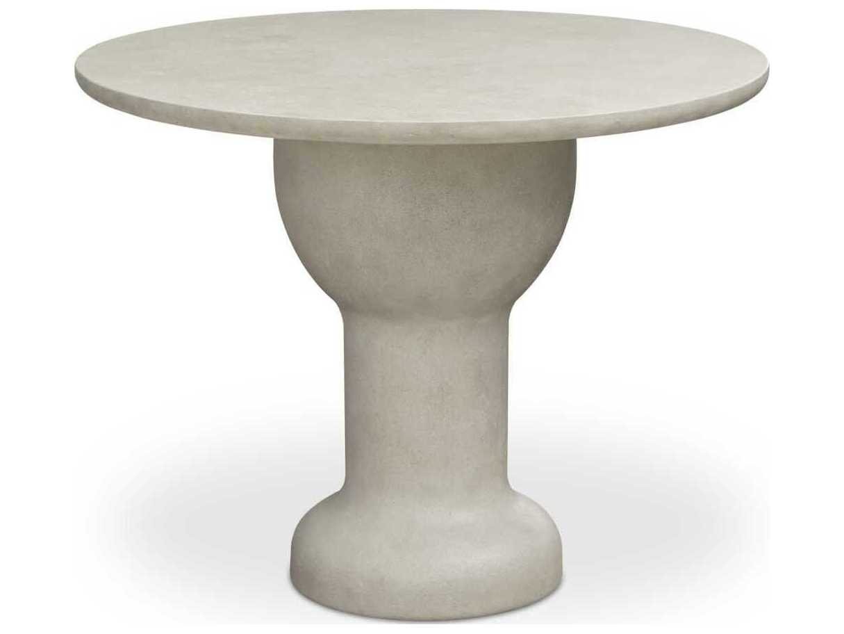 Moe's Home Outdoor Magnolia White Concrete Round Dining Table