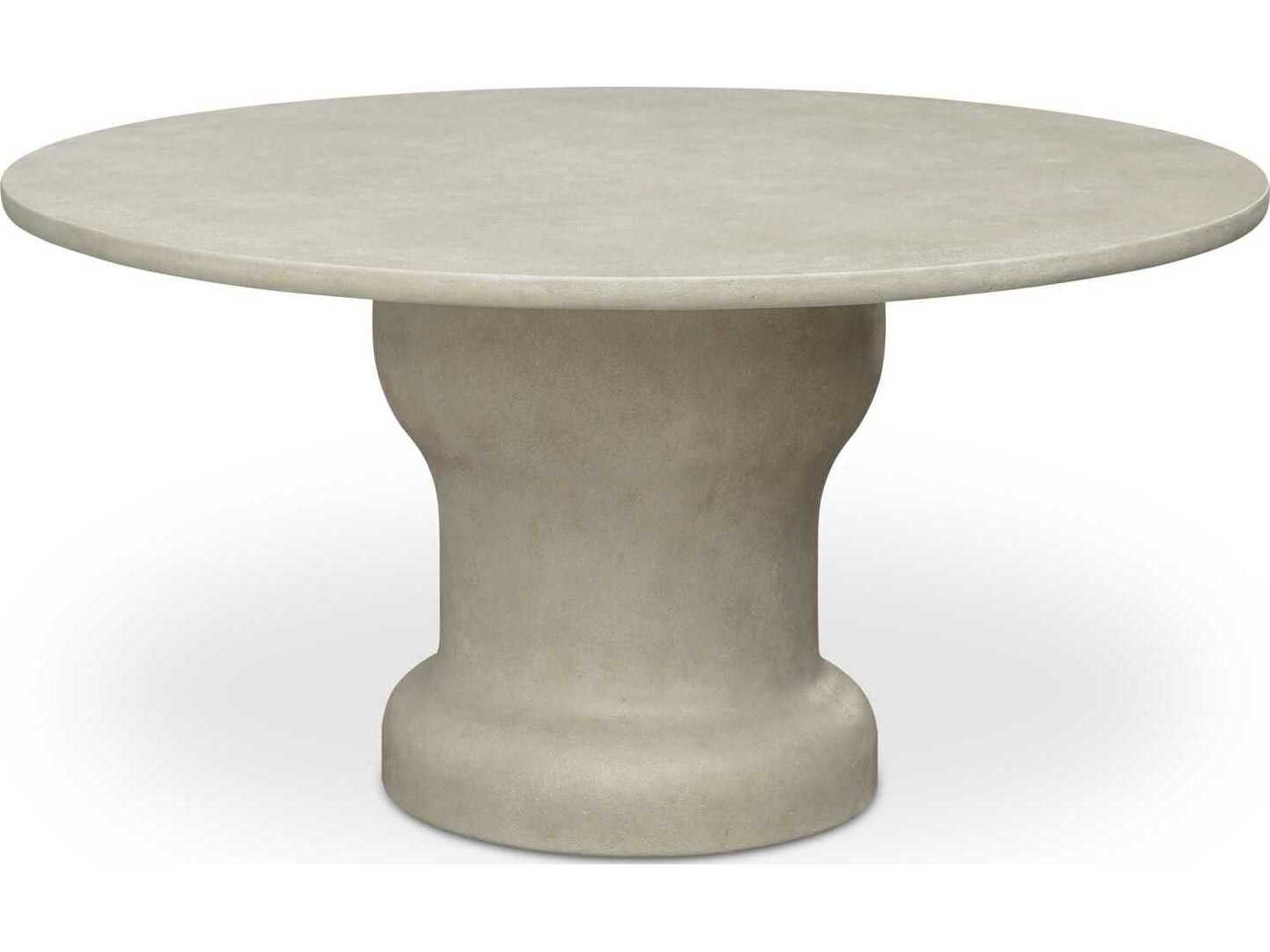 Moe's Home Outdoor Magnolia White Concrete Round Dining Table