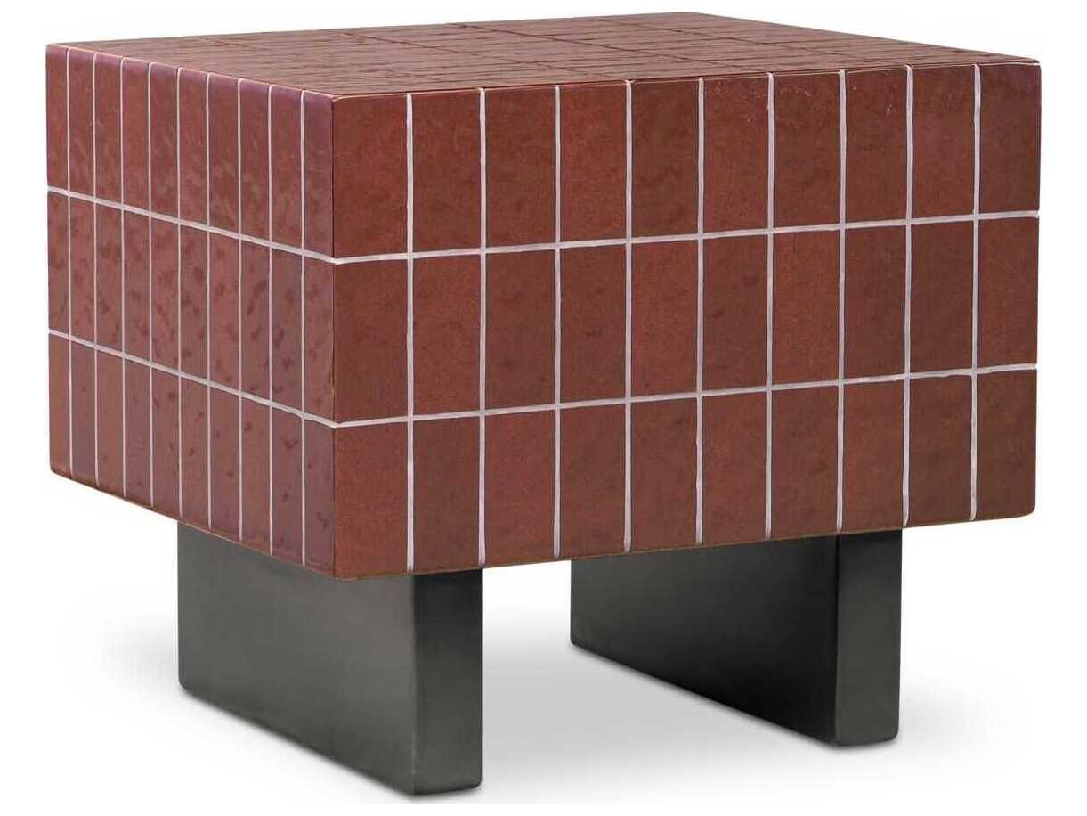Moe's Home Outdoor Farren Brown Concrete Square End Table