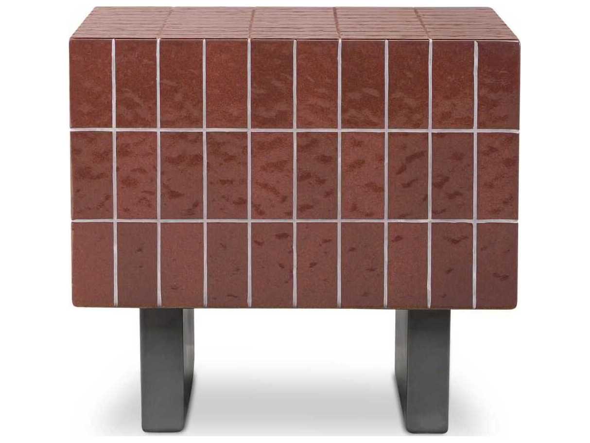 Moe's Home Outdoor Farren Brown Concrete Square End Table