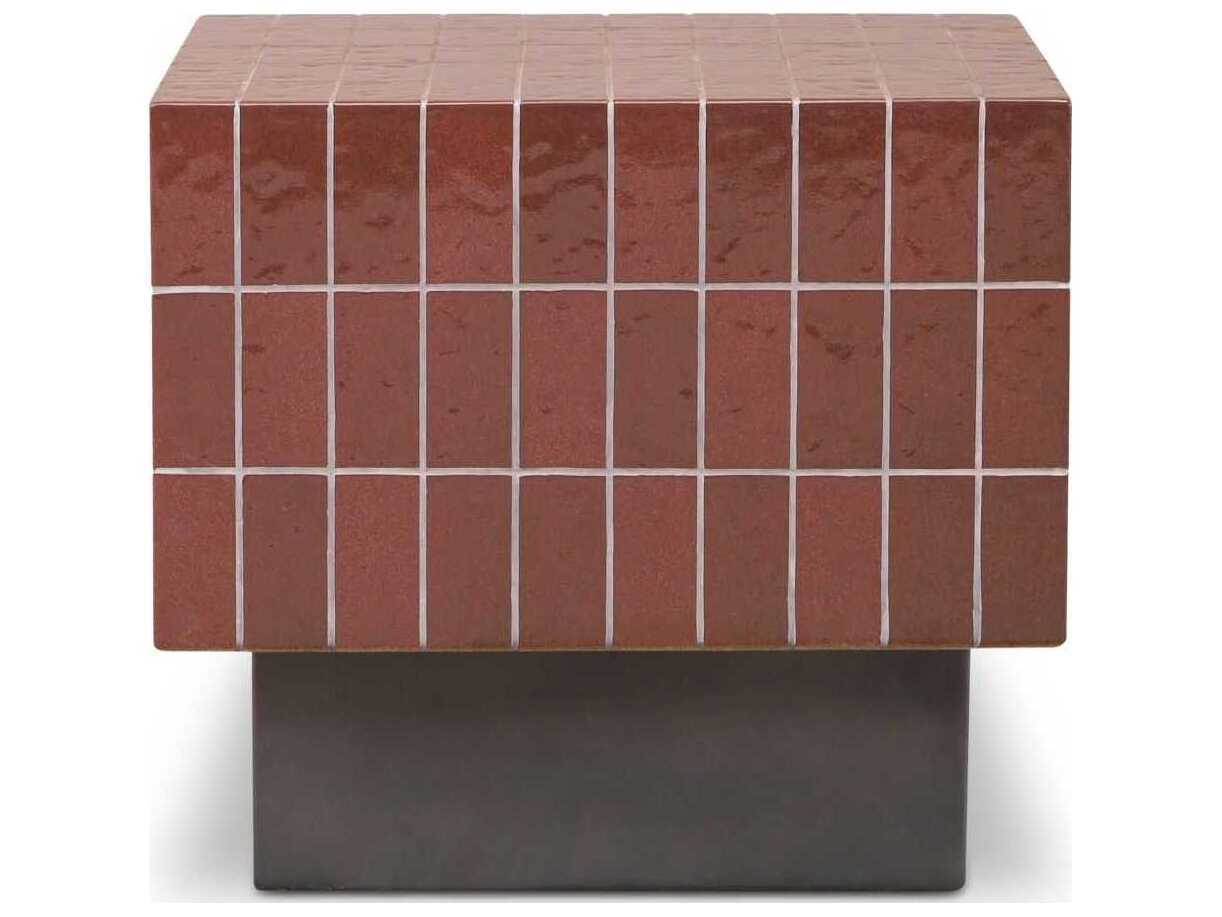 Moe's Home Outdoor Farren Brown Concrete Square End Table