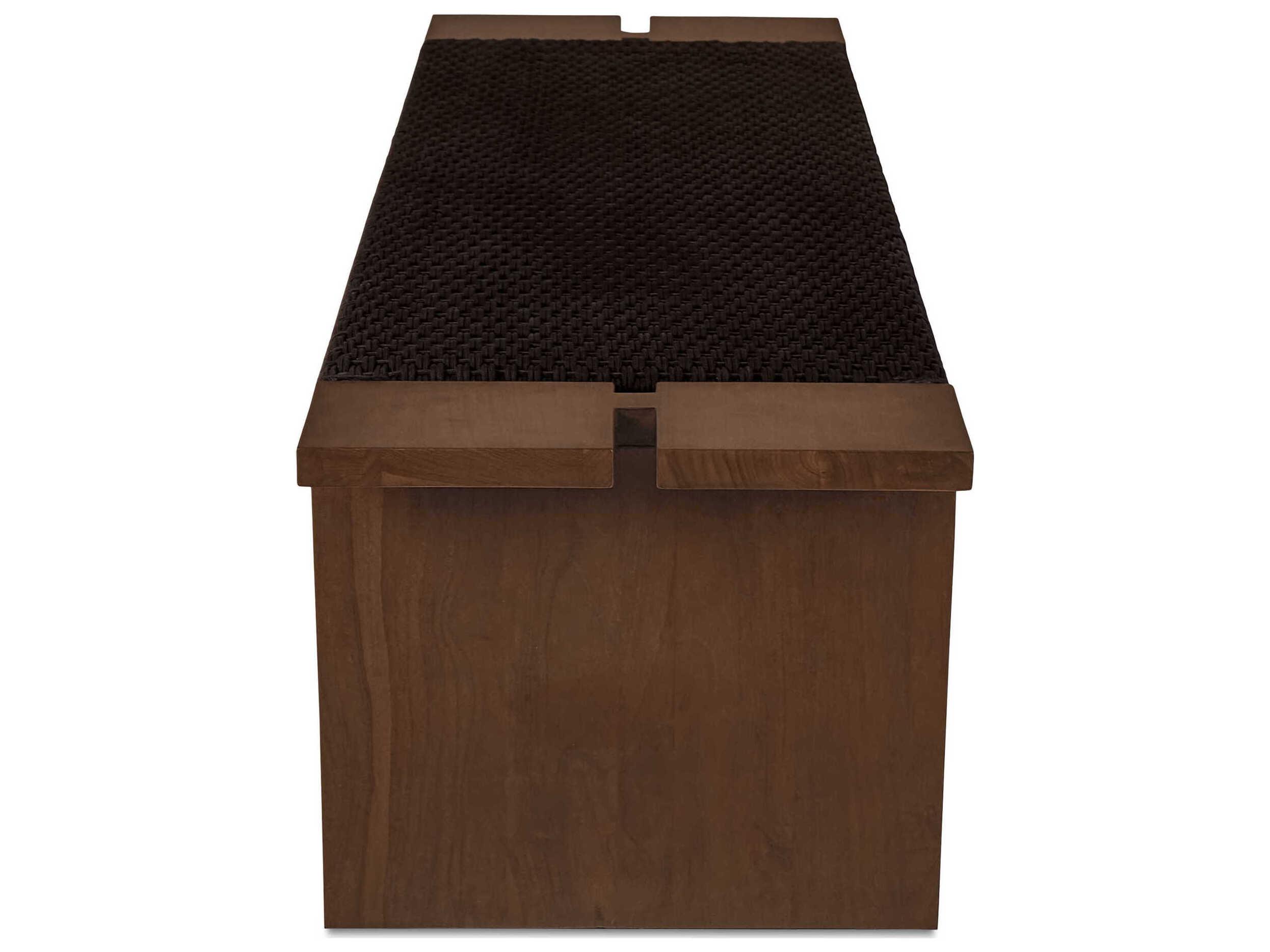 Moe's Home Outdoor Merritt Brown Wicker Wood Bench