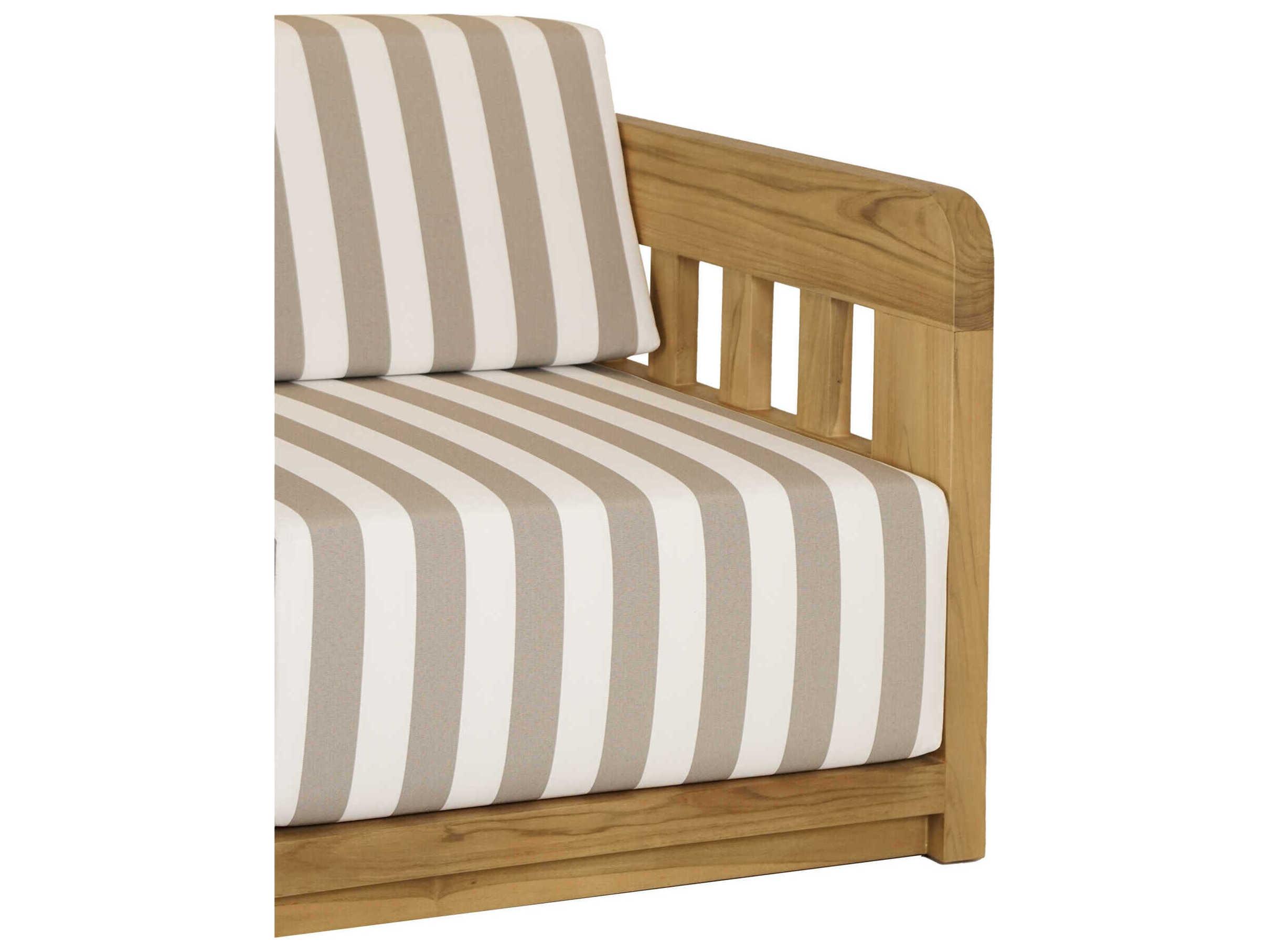 Moe's Home Outdoor Adelaide White Brown Wood Cushion Sofa