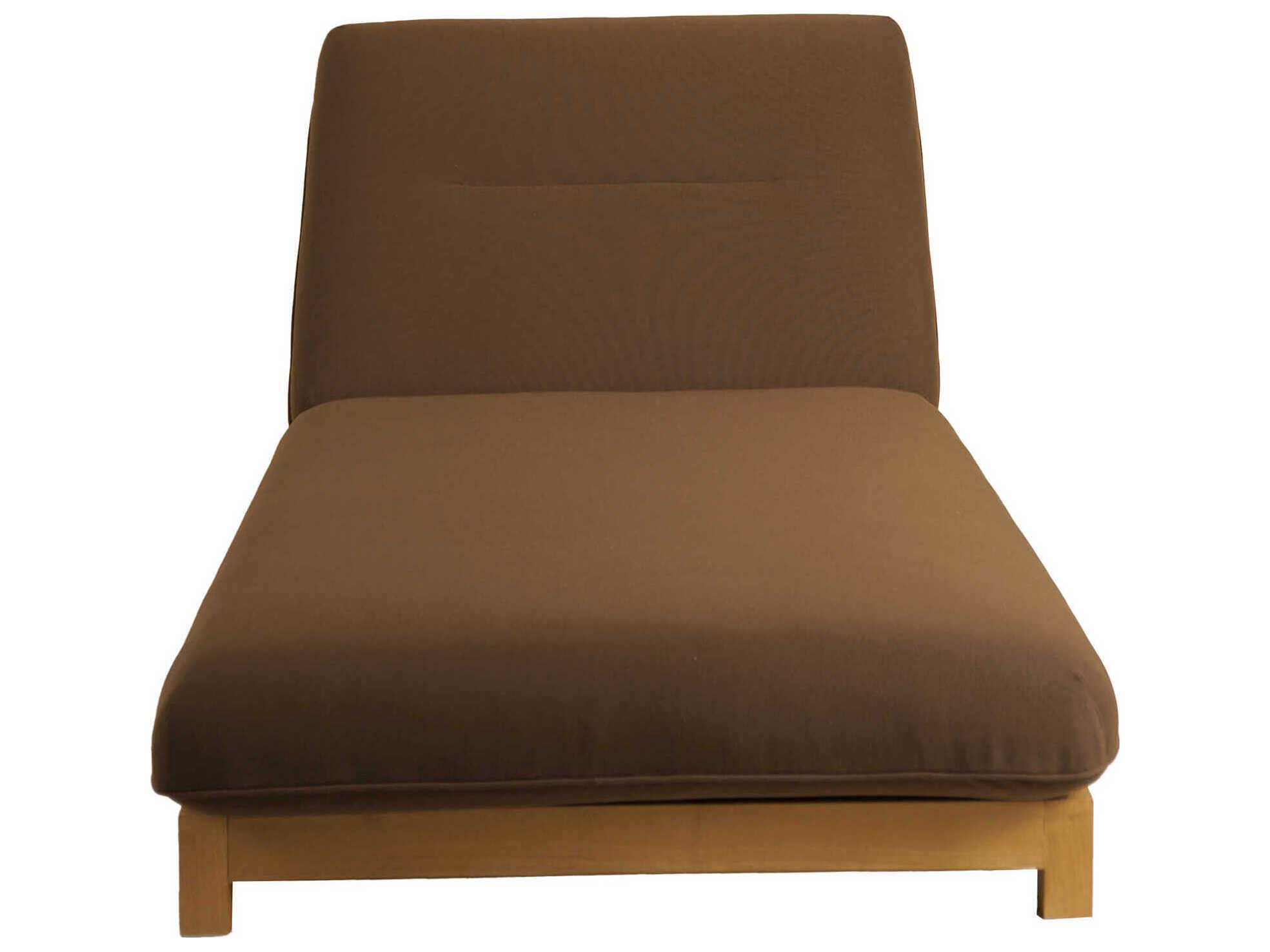 Moe's Home Outdoor Enzo Brown Teak Cushion Chaise Lounge