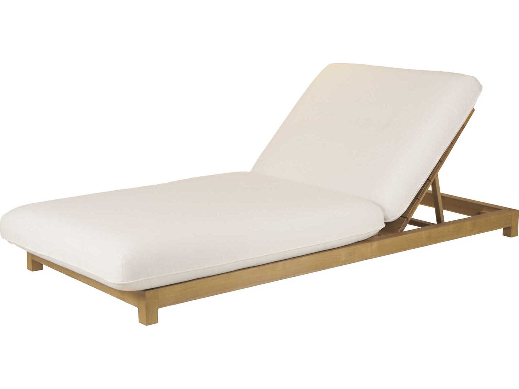 Moe's Home Outdoor Enzo White Teak Cushion Chaise Lounge