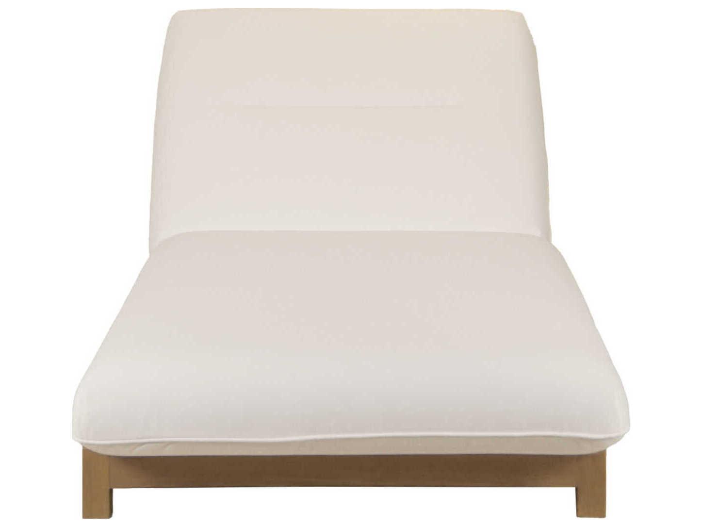 Moe's Home Outdoor Enzo White Teak Cushion Chaise Lounge