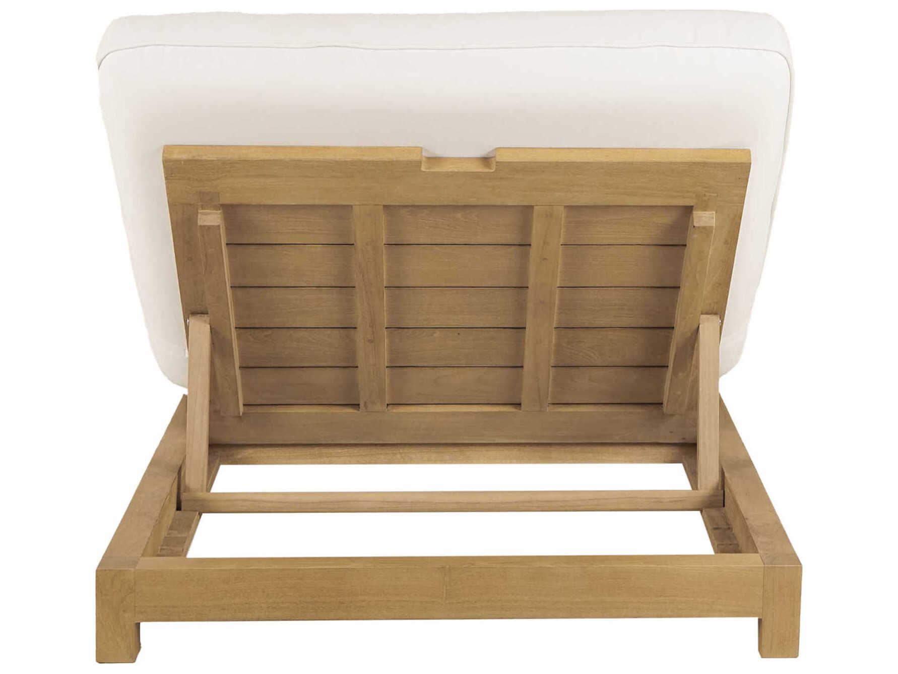 Moe's Home Outdoor Enzo White Teak Cushion Chaise Lounge