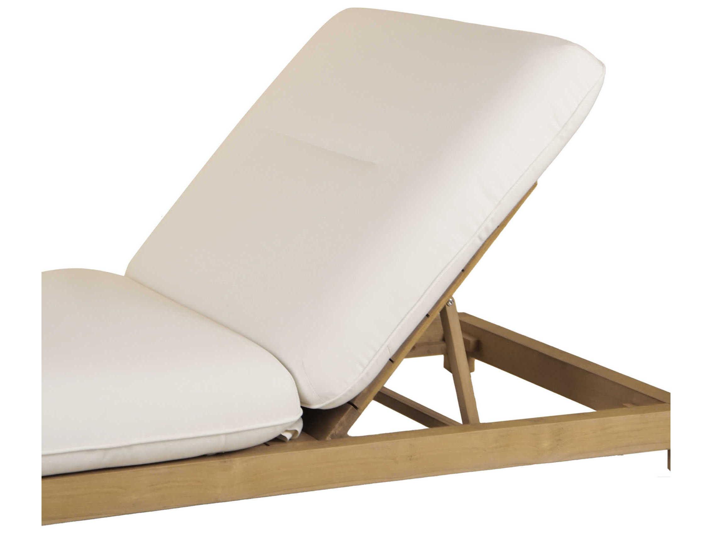 Moe's Home Outdoor Enzo White Teak Cushion Chaise Lounge