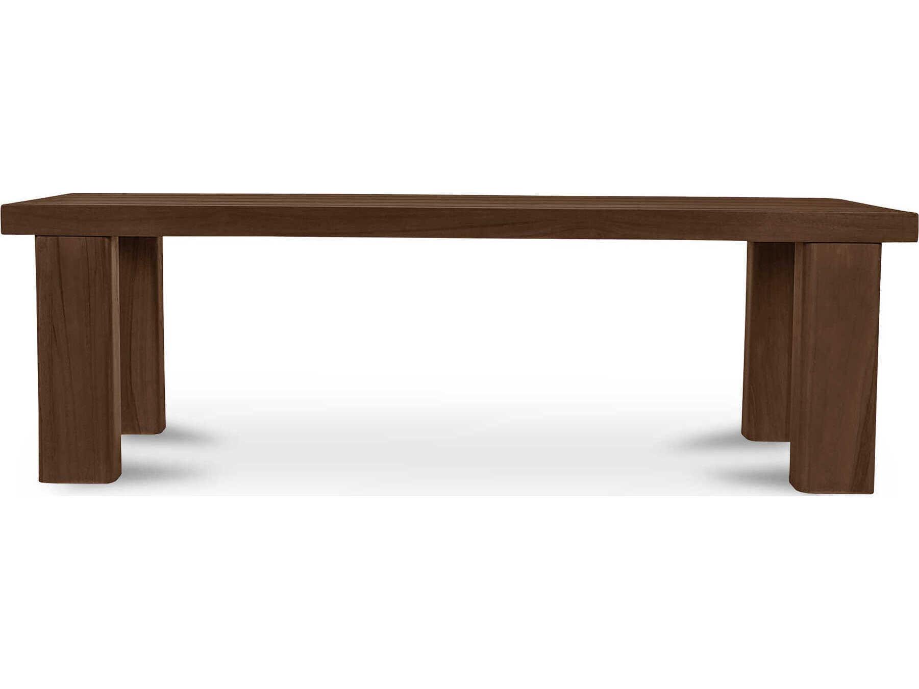 Moe's Home Outdoor Marina Brown Teak Wood Bench