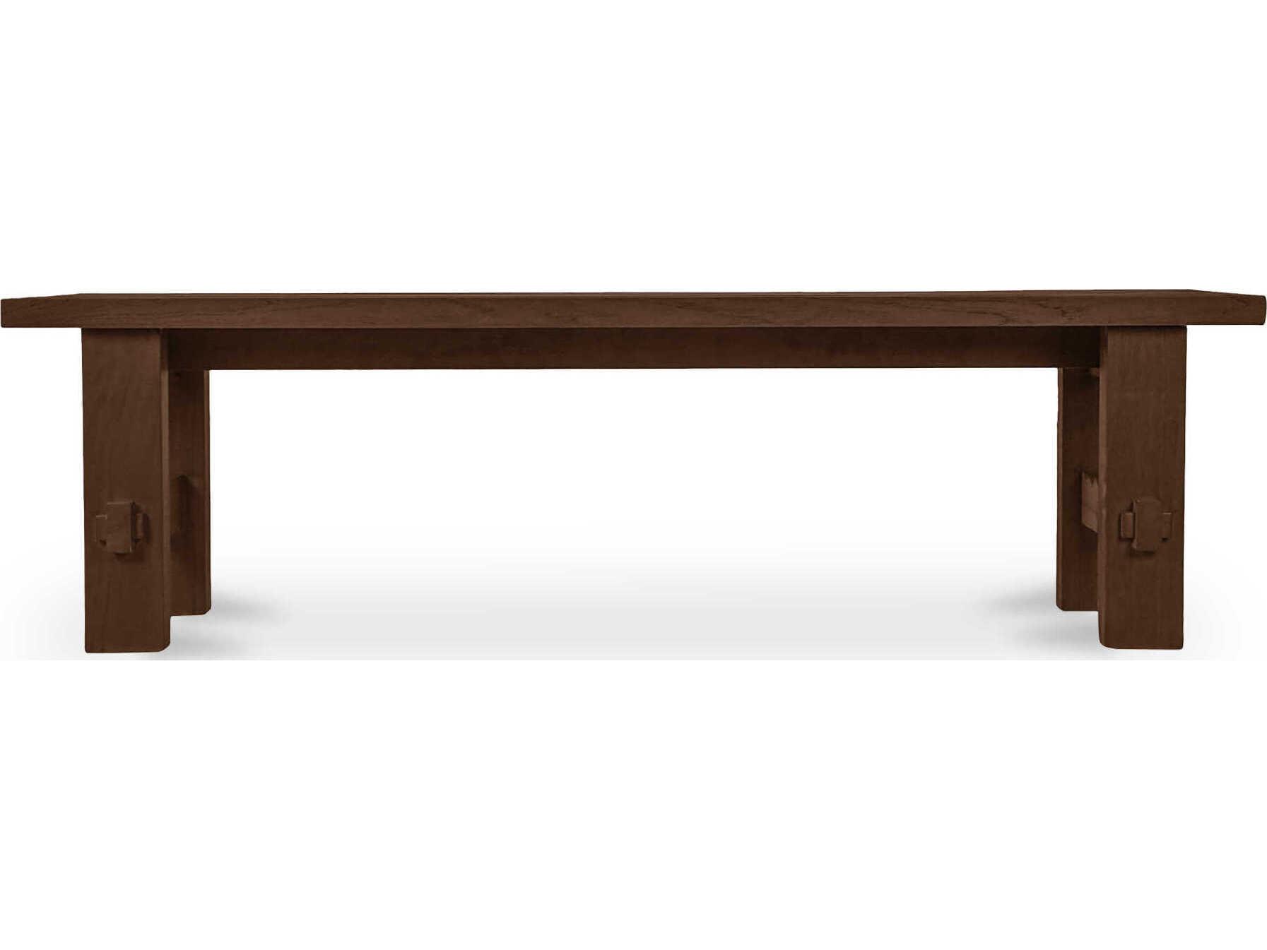 Moe's Home Outdoor Esmond Brown Teak Wood Bench