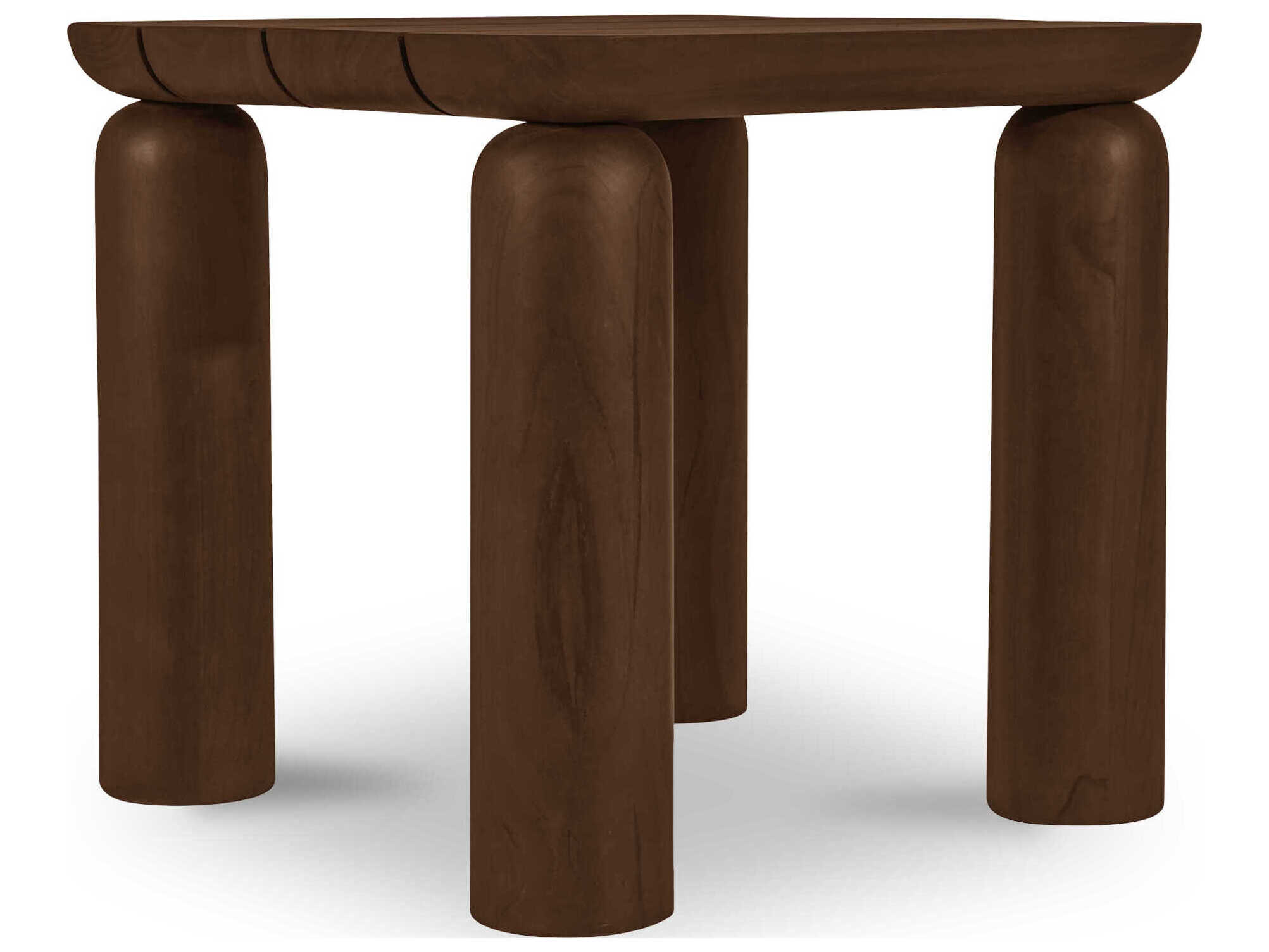 Moe's Home Outdoor Barclay Brown Wood Square End Table