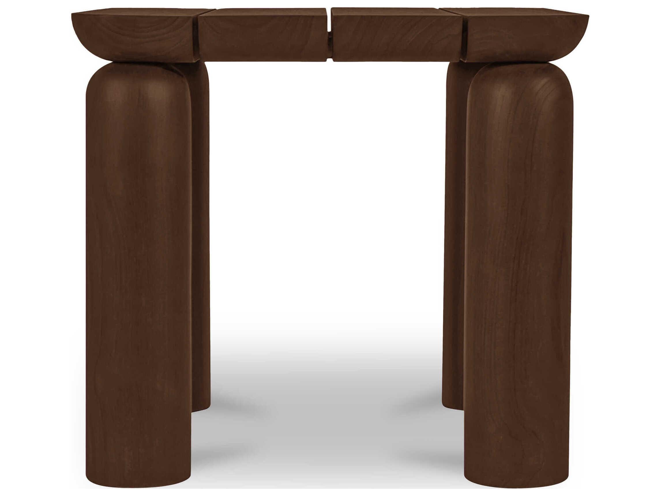 Moe's Home Outdoor Barclay Brown Wood Square End Table