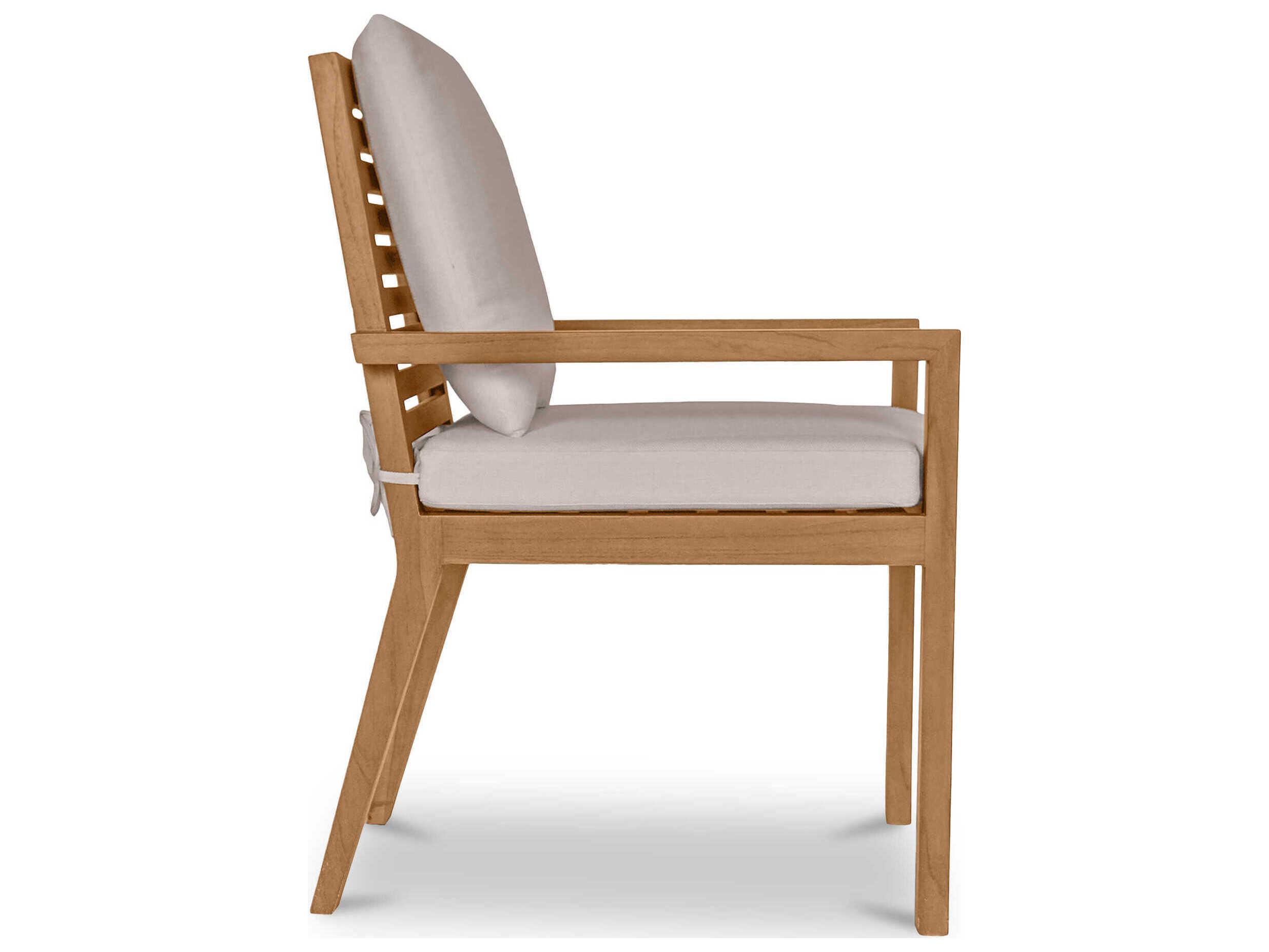 Moe's Home Outdoor Mateo White Teak Cushion Dining Chair