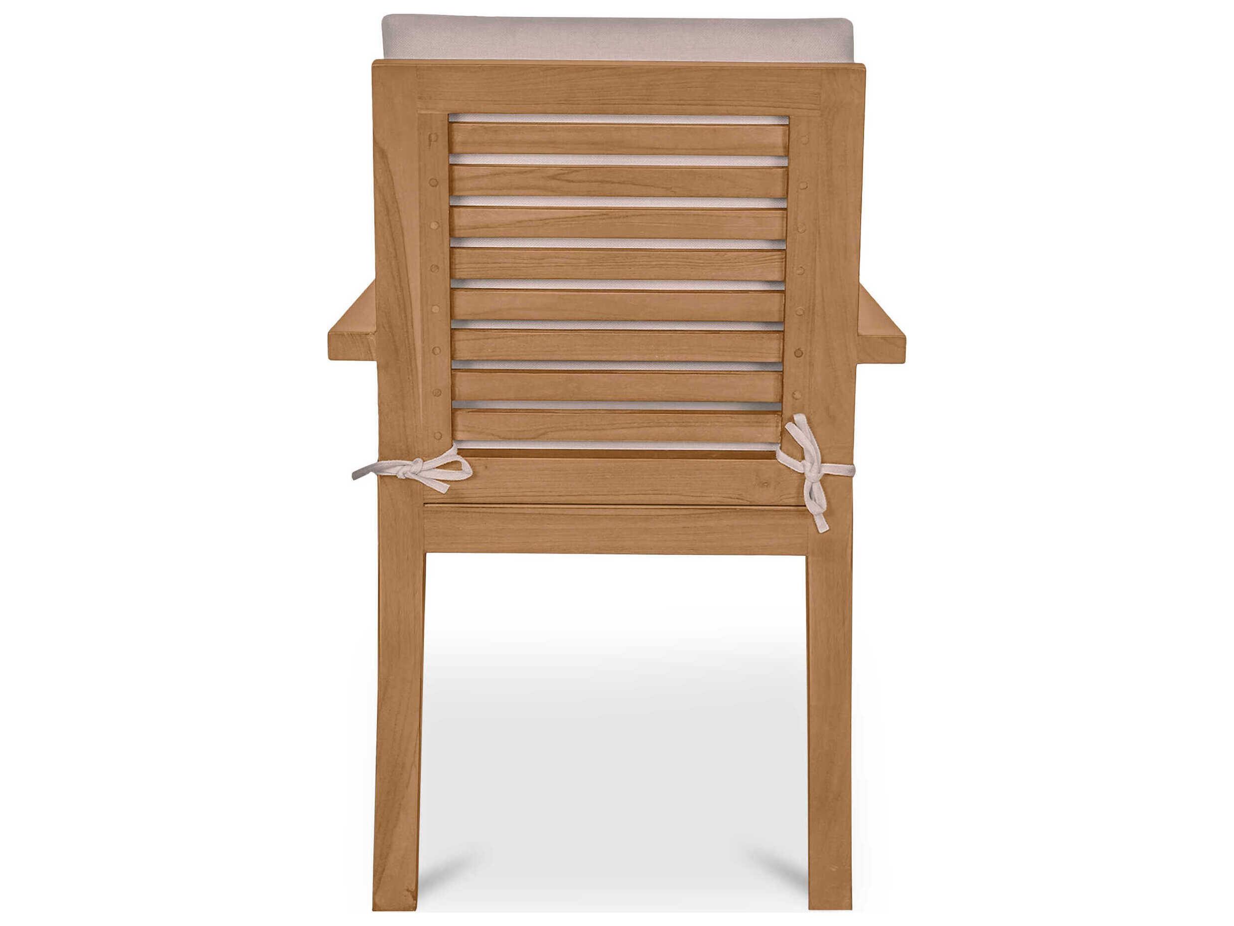 Moe's Home Outdoor Mateo White Teak Cushion Dining Chair