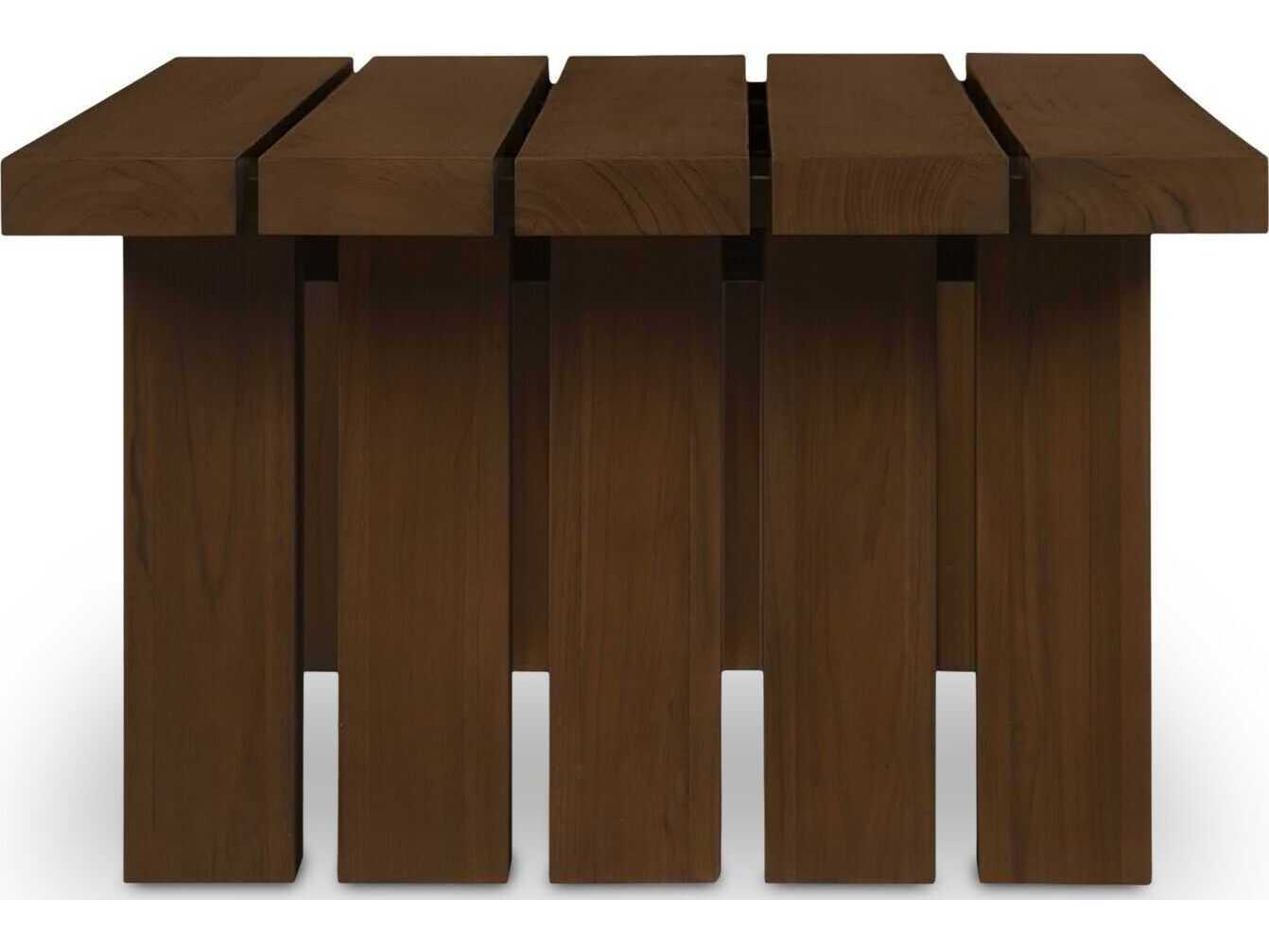 Moe's Home Outdoor Denby Brown Teak Rectangular Coffee Table