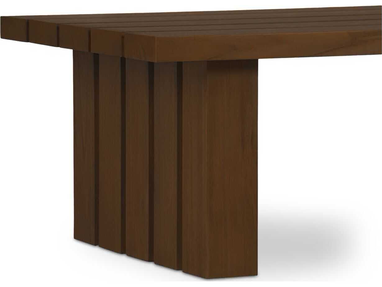 Moe's Home Outdoor Denby Brown Teak Rectangular Coffee Table