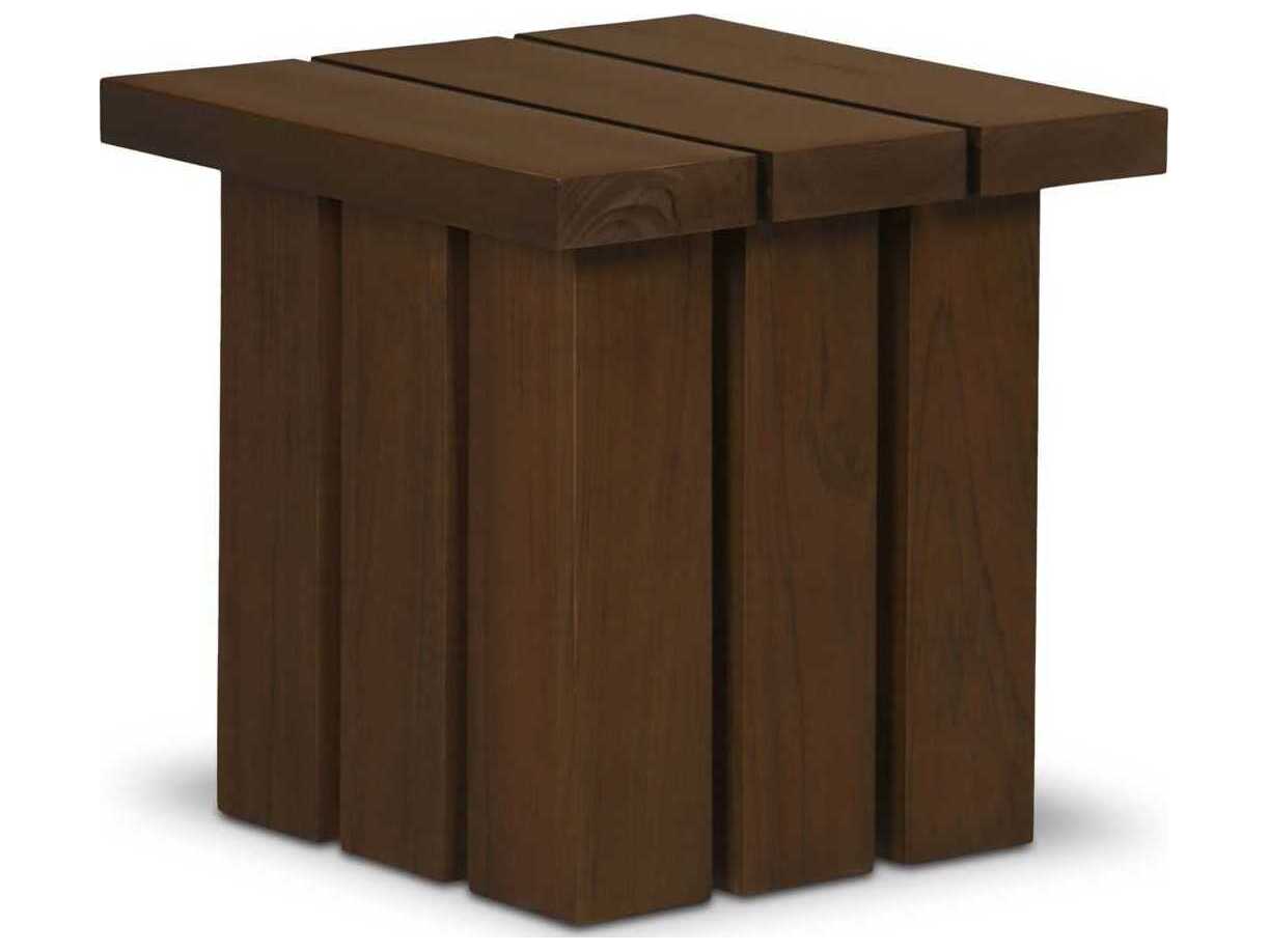 Moe's Home Outdoor Denby Brown Teak Square End Table