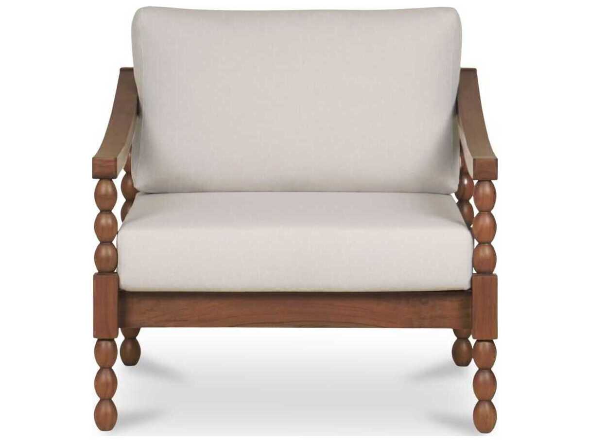 Moe's Home Outdoor Delilah Brown Teak Cushion Dining Chair