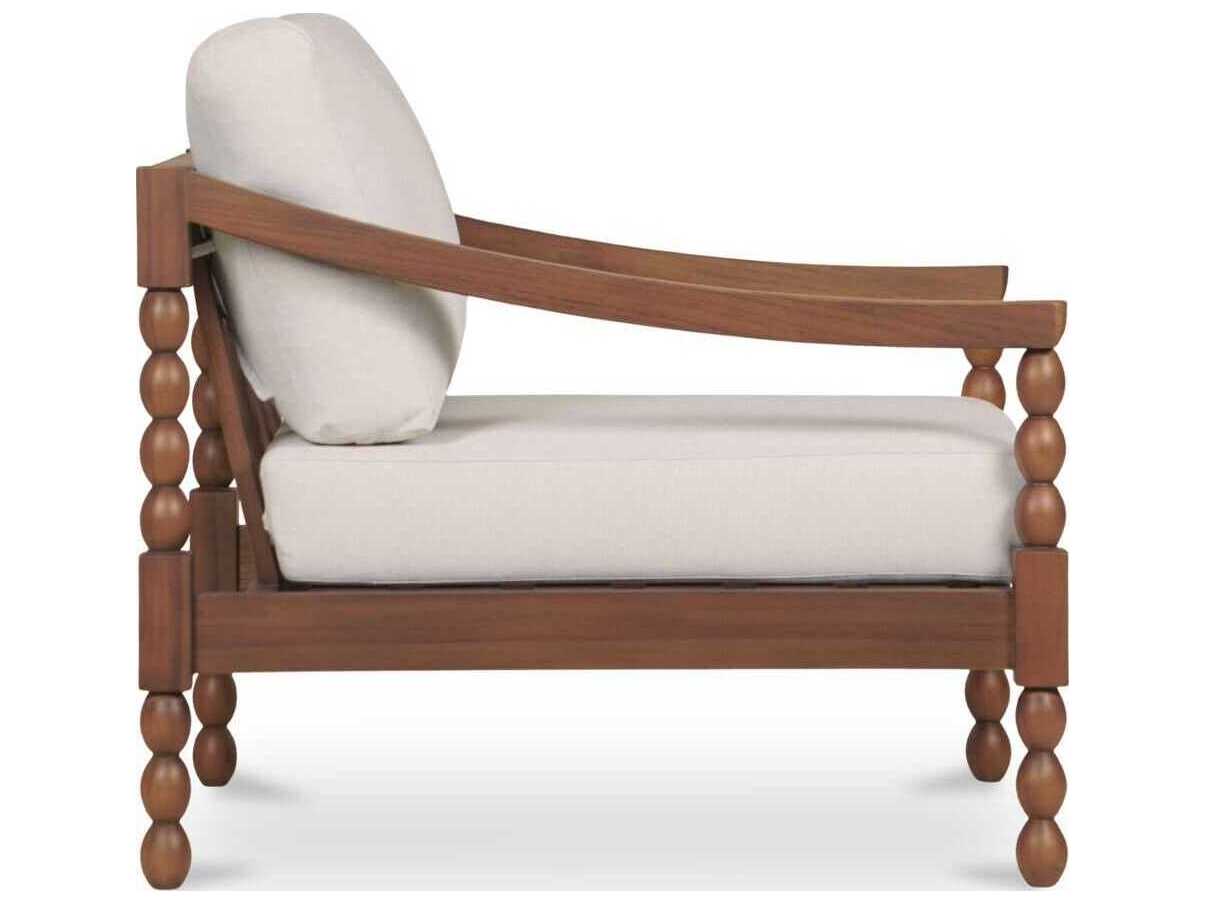 Moe's Home Outdoor Delilah Brown Teak Cushion Dining Chair