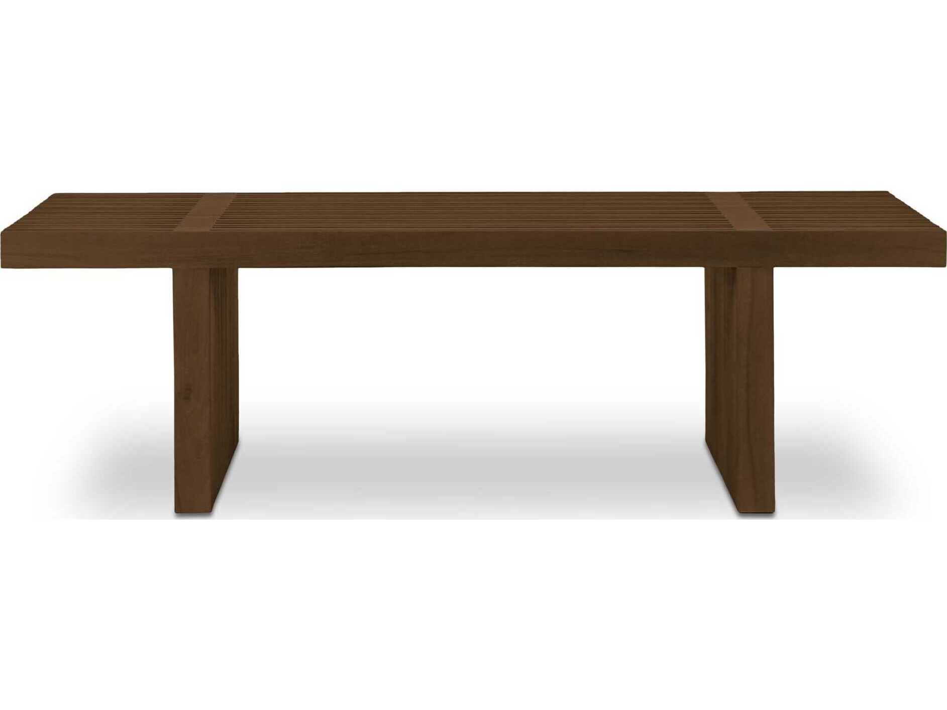 Moe's Home Outdoor Fletcher Brown Teak Rectangular Coffee Table