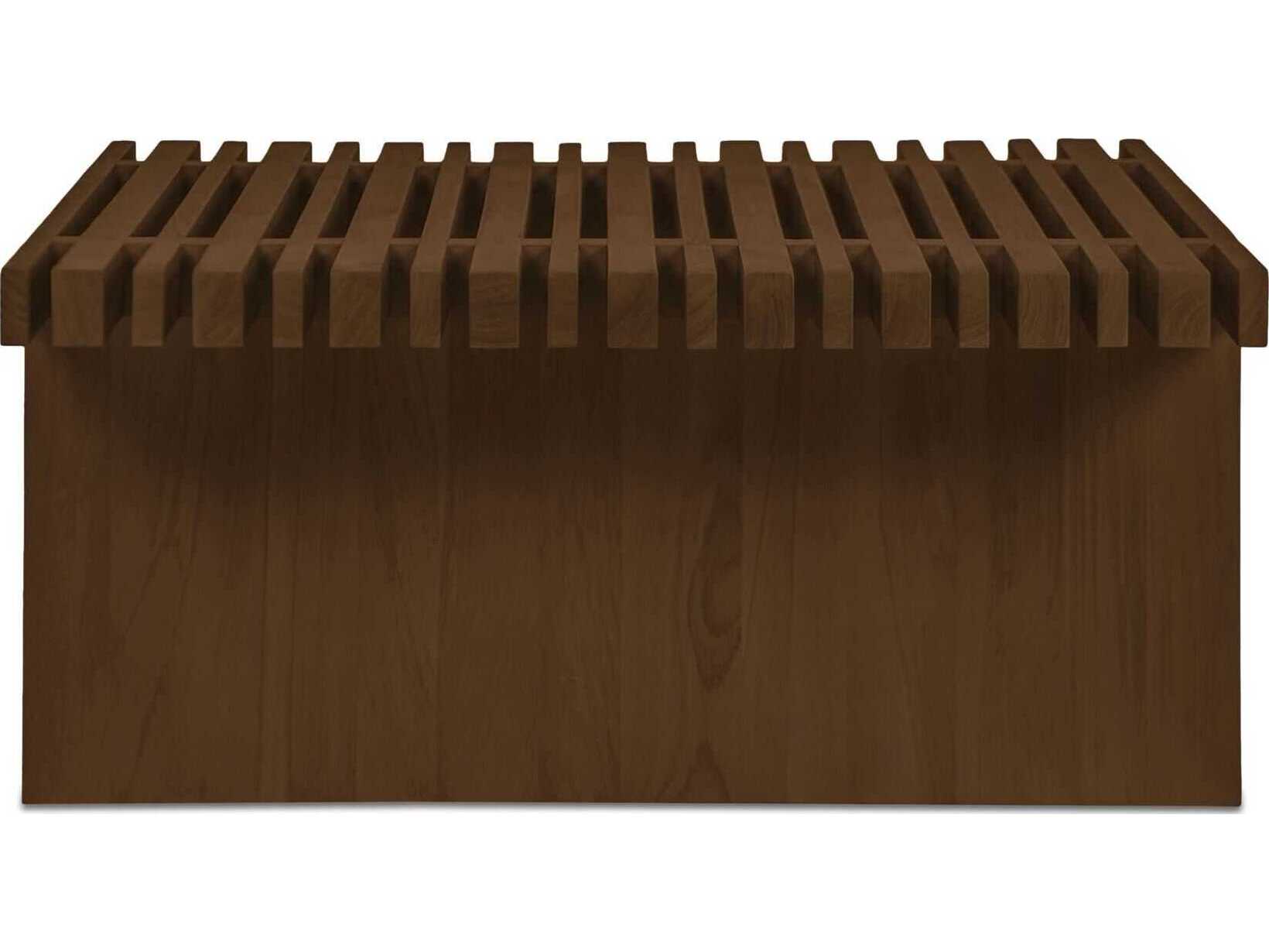 Moe's Home Outdoor Fletcher Brown Teak Rectangular Coffee Table