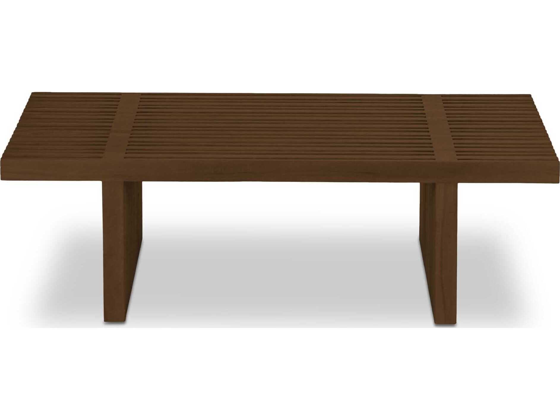 Moe's Home Outdoor Fletcher Brown Teak Rectangular Coffee Table