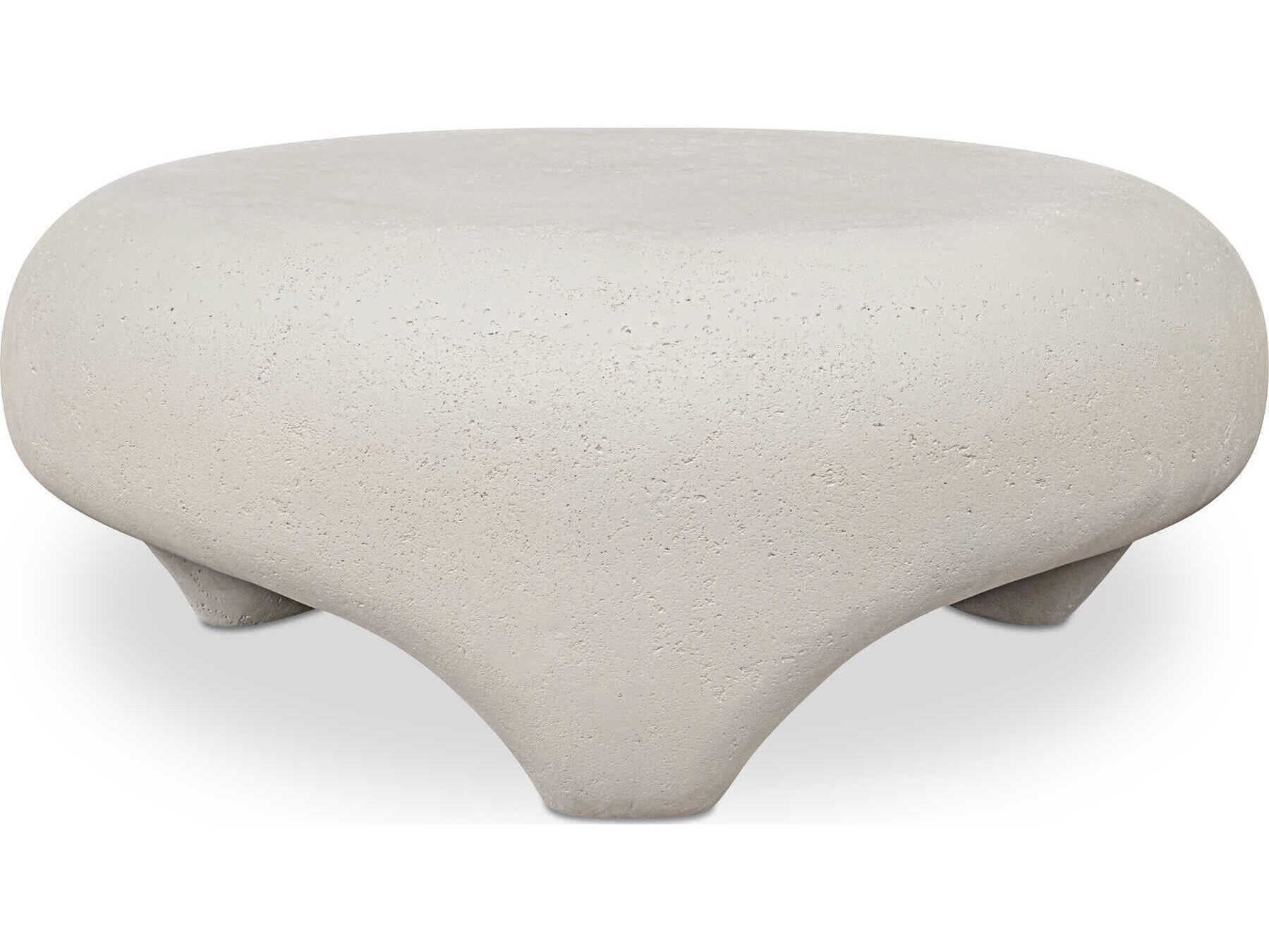 Moe's Home Outdoor Ines White Concrete Round Coffee Table