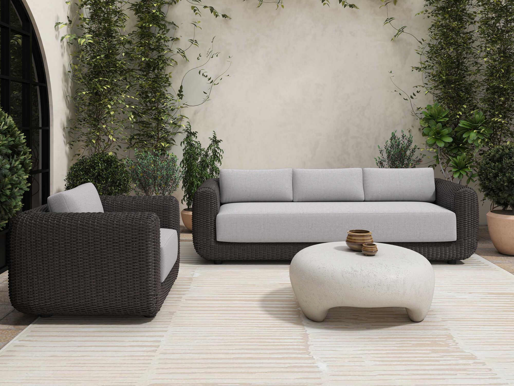 Moe's Home Outdoor Ines White Concrete Round Coffee Table