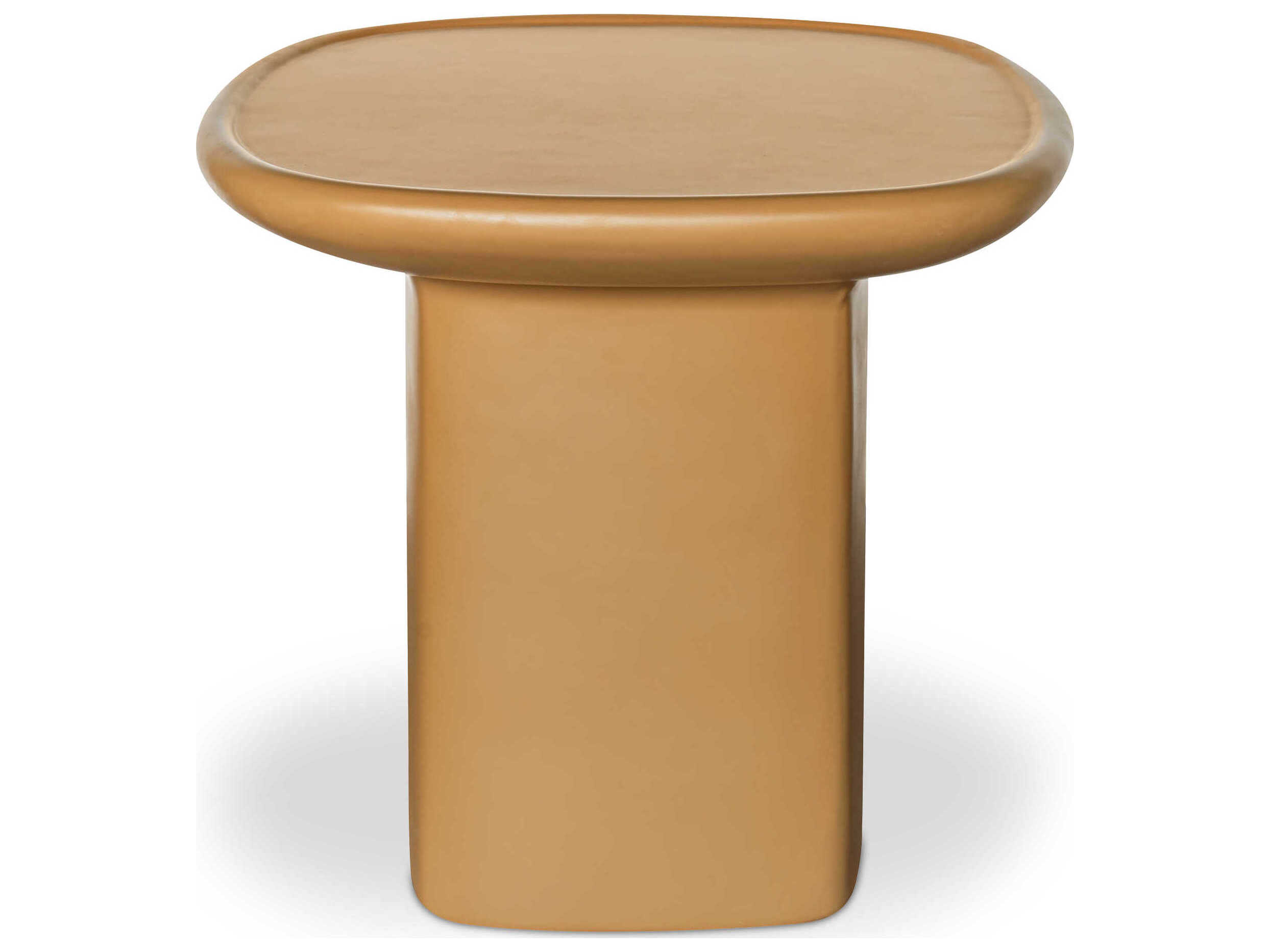 Moe's Home Outdoor Manon Yellow Concrete Round End Table