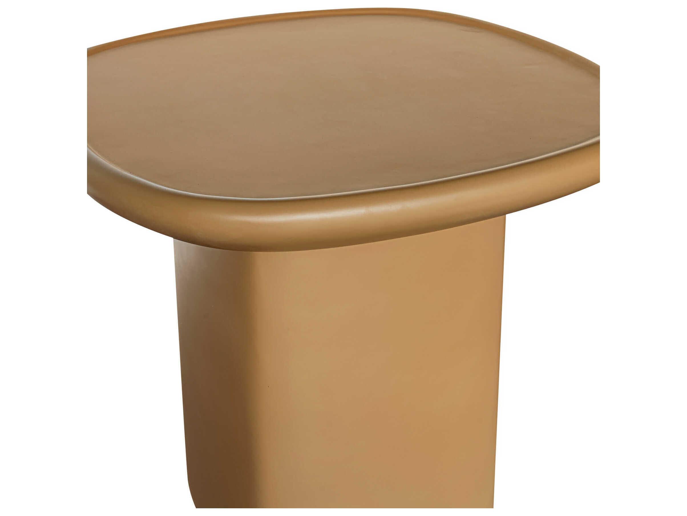 Moe's Home Outdoor Manon Yellow Concrete Round End Table
