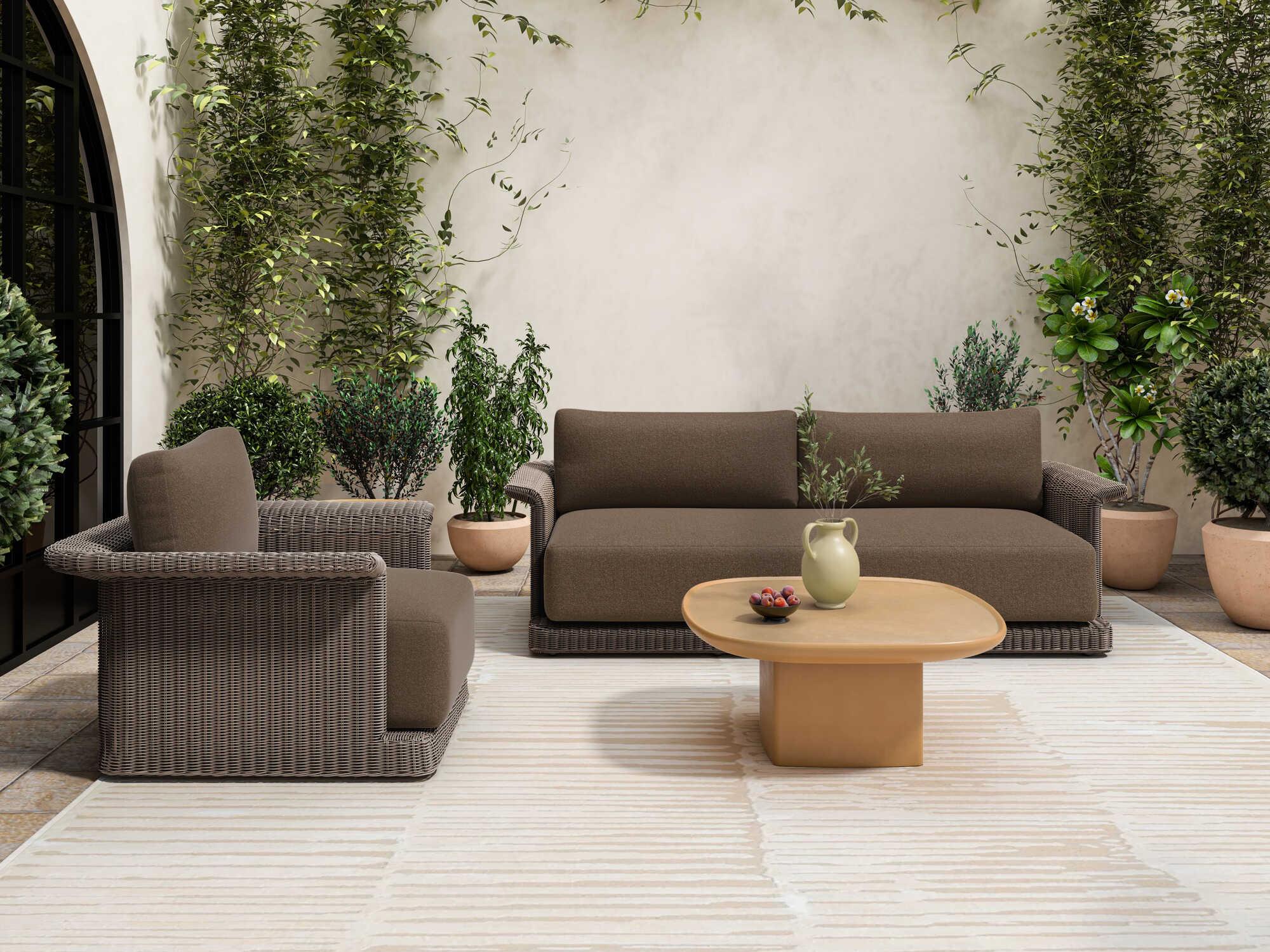 Moe's Home Outdoor Manon Yellow Concrete Square Coffee Table