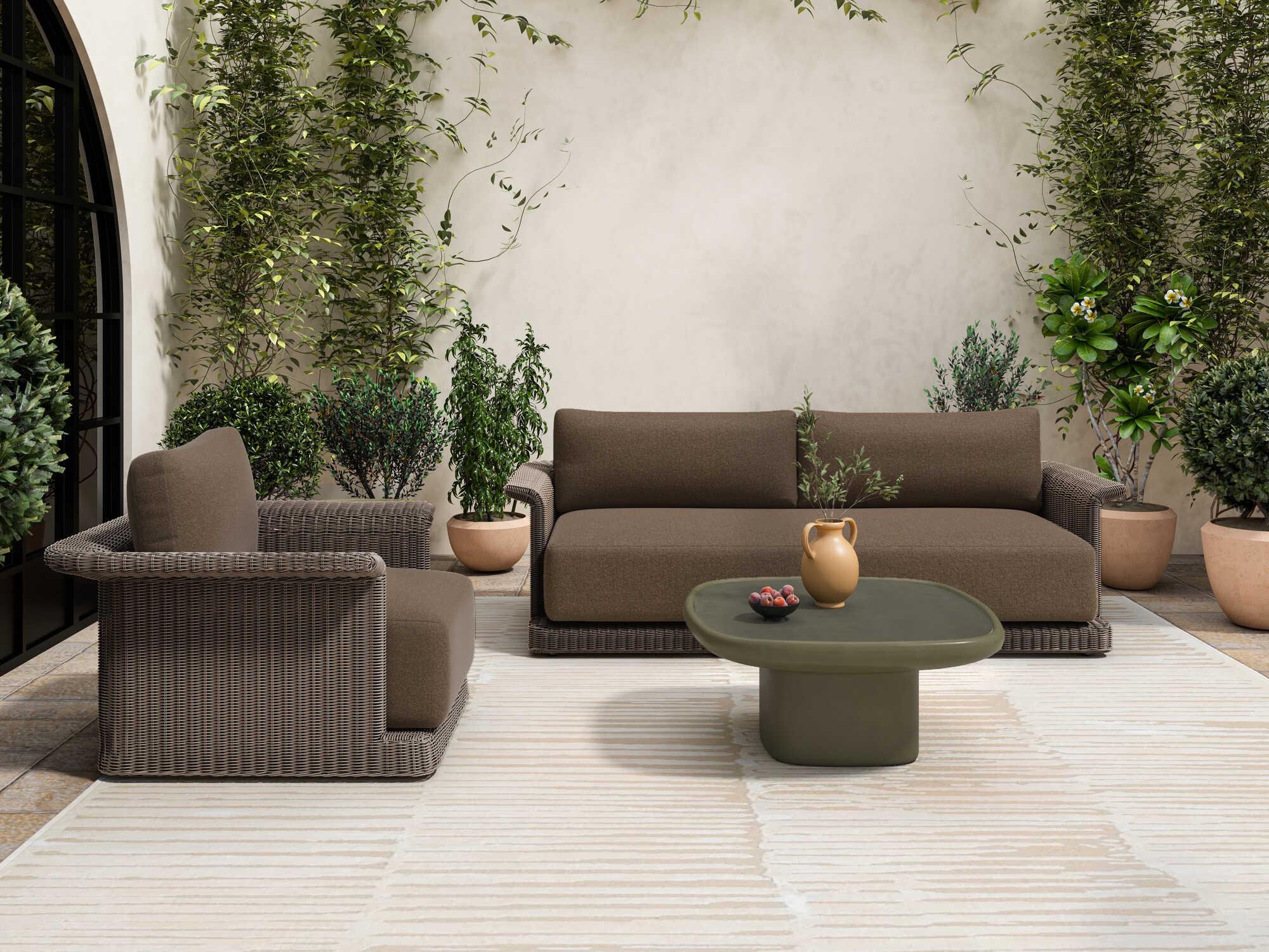 Moe's Home Outdoor Manon Green Concrete Square Coffee Table